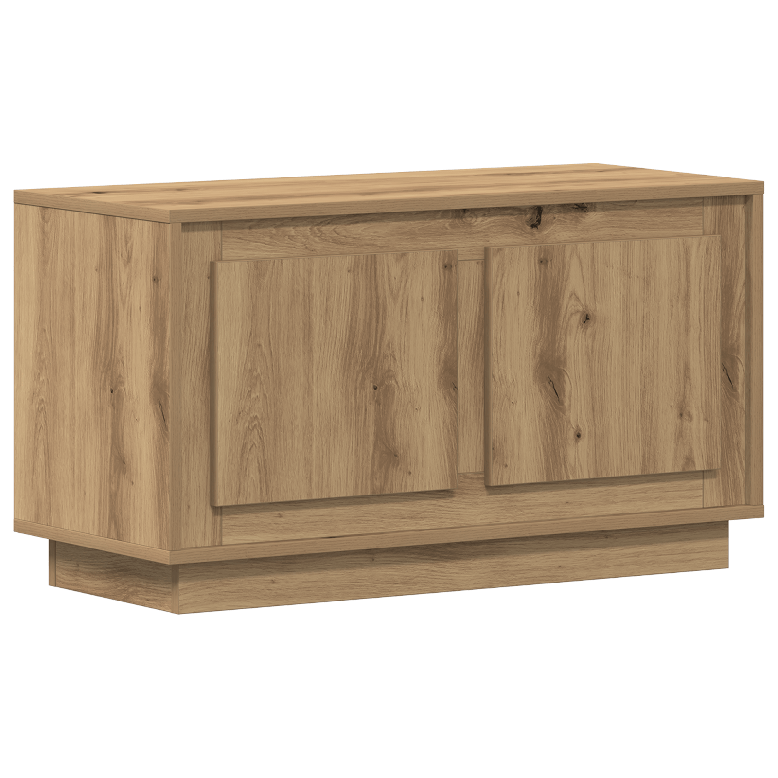 Dulap TV, stejar artizanal, 80x35x45 cm, lemn prelucrat — imaginea 2