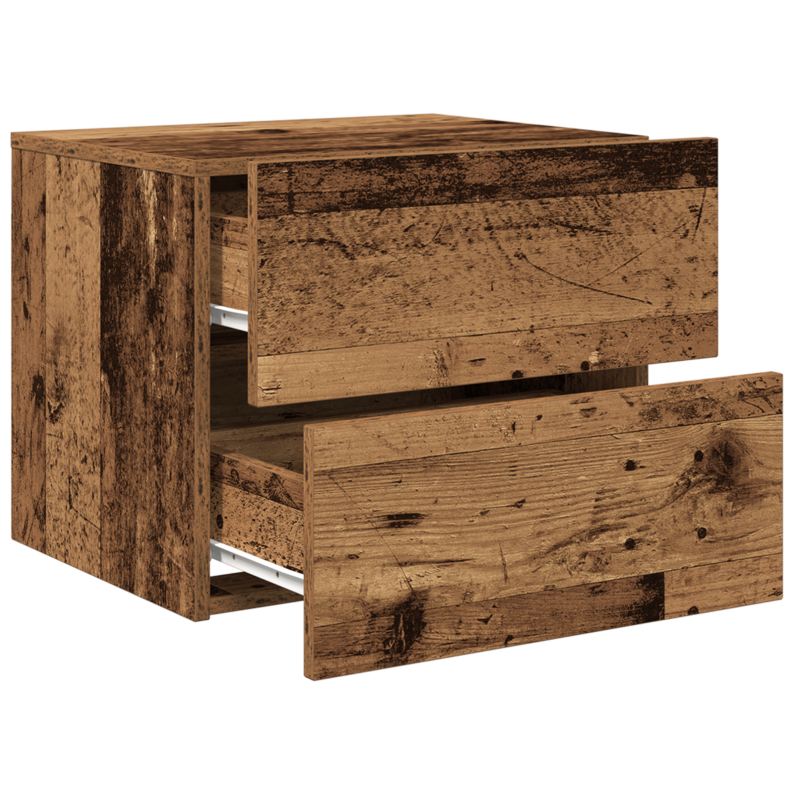 Noptiera cu LED-uri, de perete, lemn vechi, 50x39x41 cm — imaginea 5