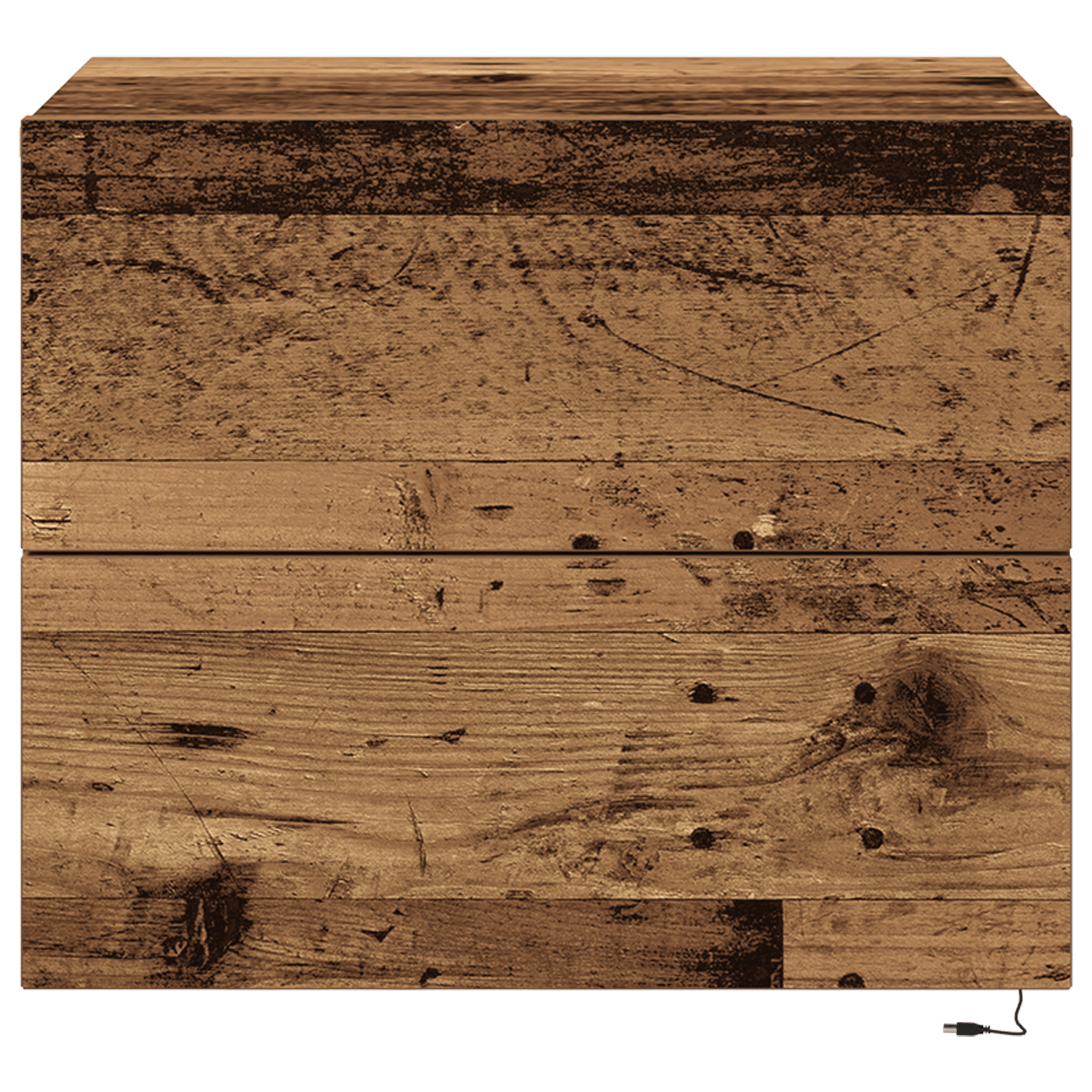 Noptiera cu LED-uri, de perete, lemn vechi, 50x39x41 cm — imaginea 6