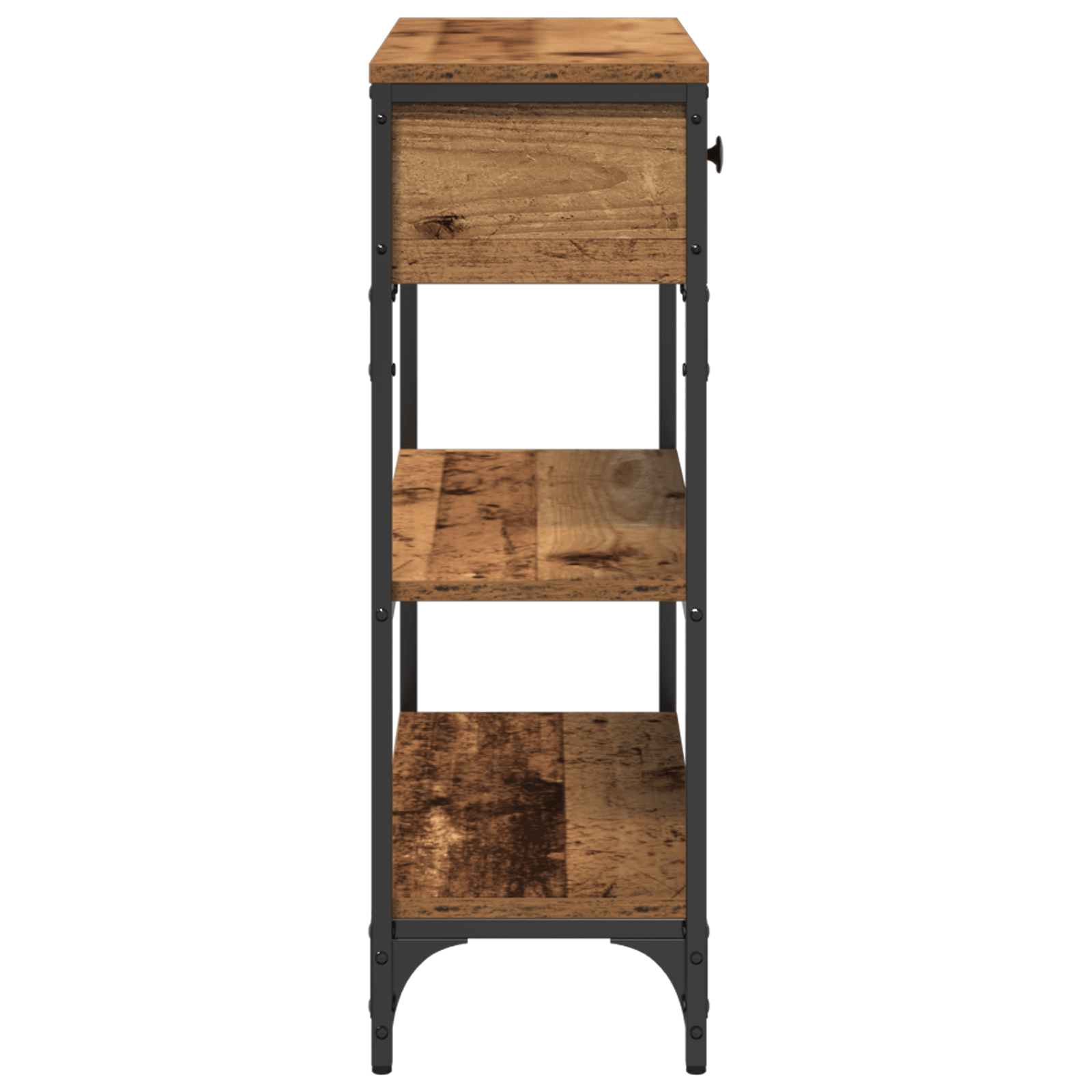 Masa consola, lemn vechi, 72,5x25x75 cm, lemn prelucrat si otel — imaginea 7