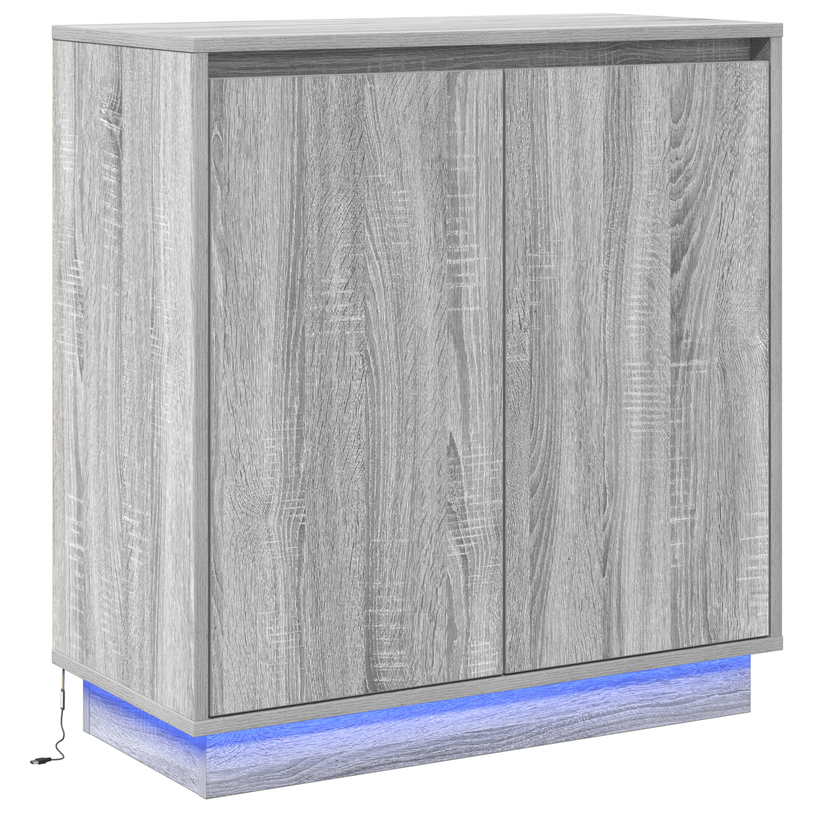 Bufet cu LED Gri Sonoma 71x34,5x75 cm din lemn — imaginea 2