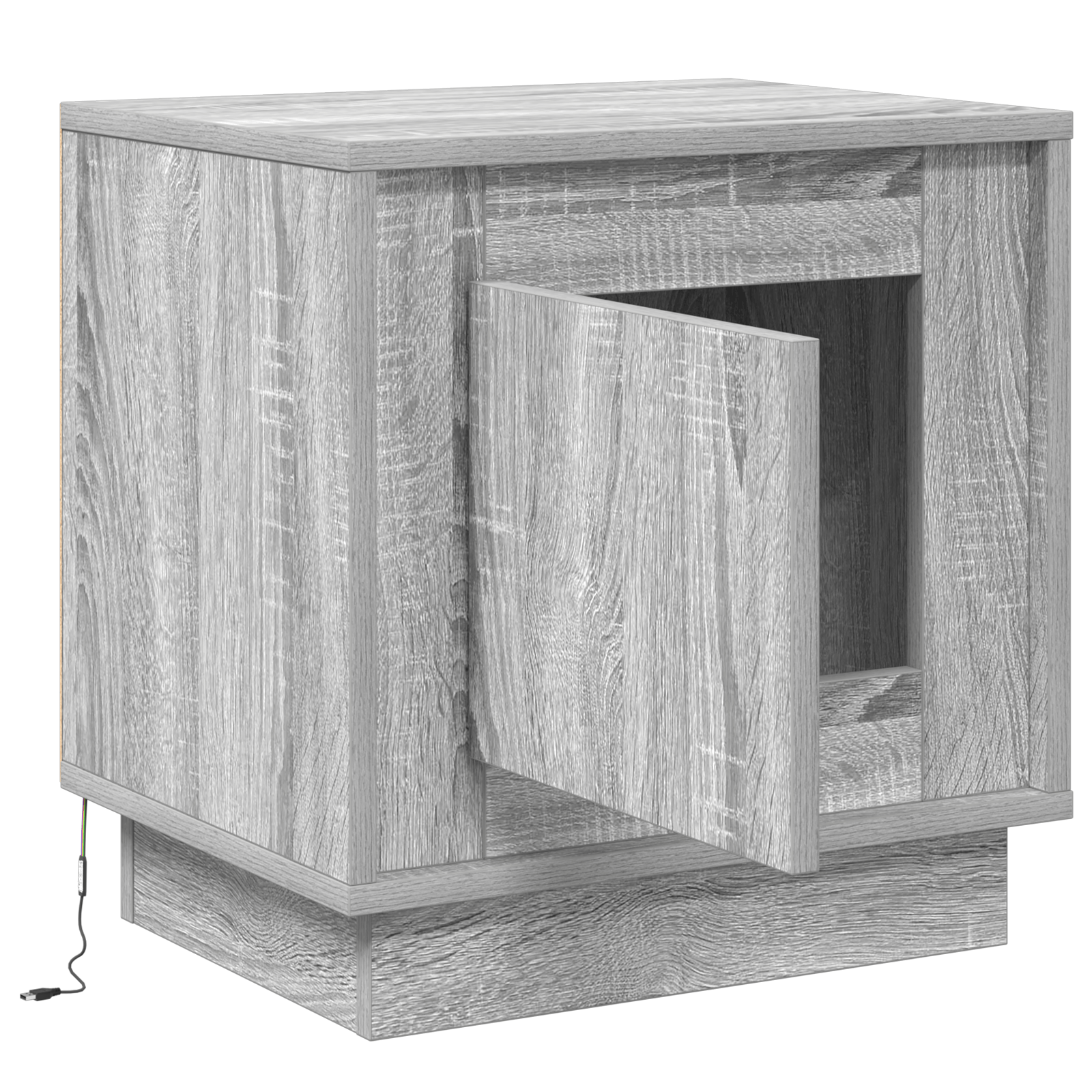 Noptiera cu Lumini LED Gri Sonoma 44x34,5x45 cm — imaginea 5
