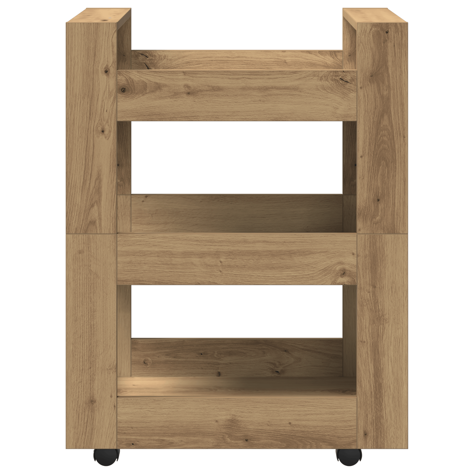 Carucior bucatarie, stejar artizanal 60x45x80 cm lemn prelucrat — imaginea 5