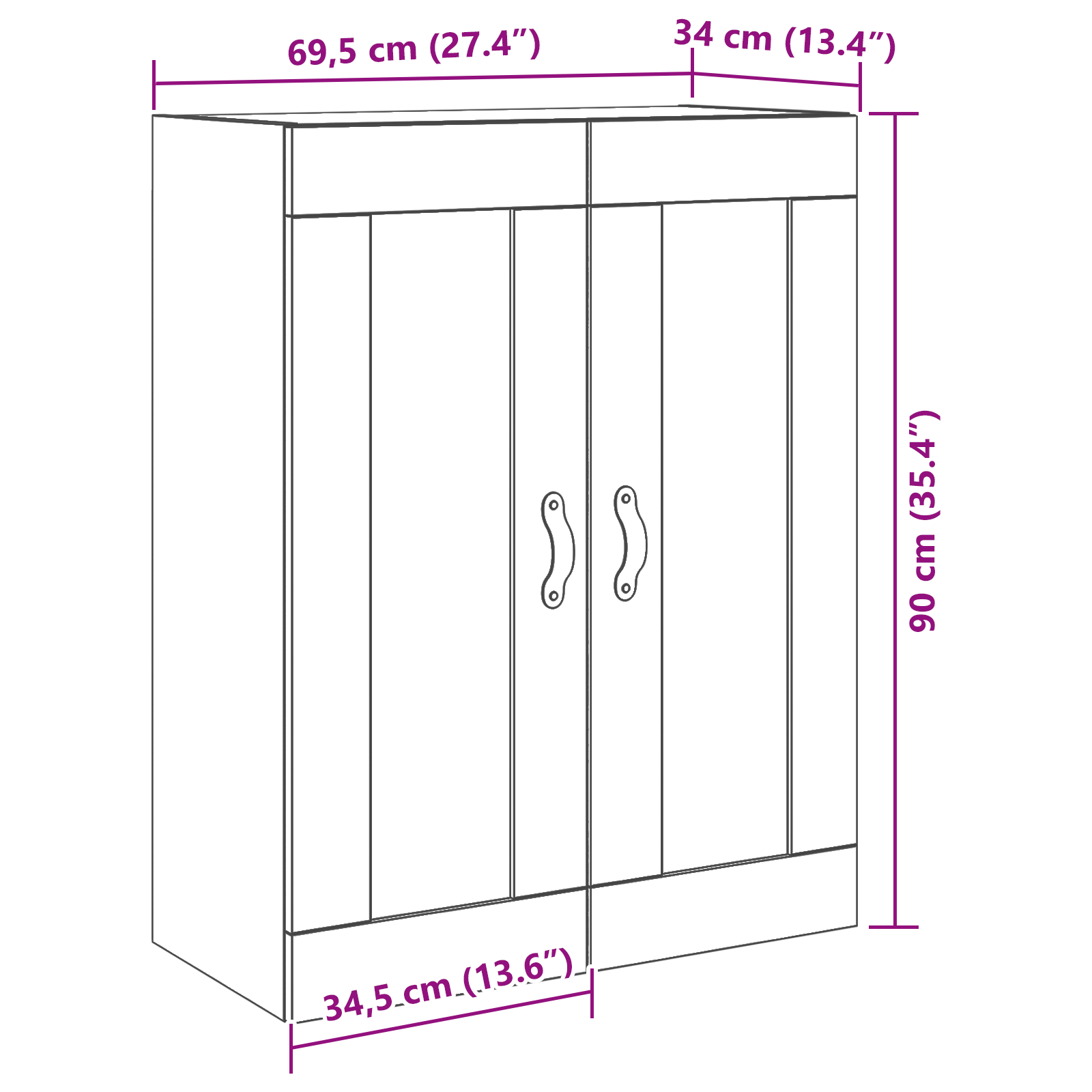 Dulap de perete cu usi din sticla, lemn vechi, 69,5x34x90 cm — imaginea 11