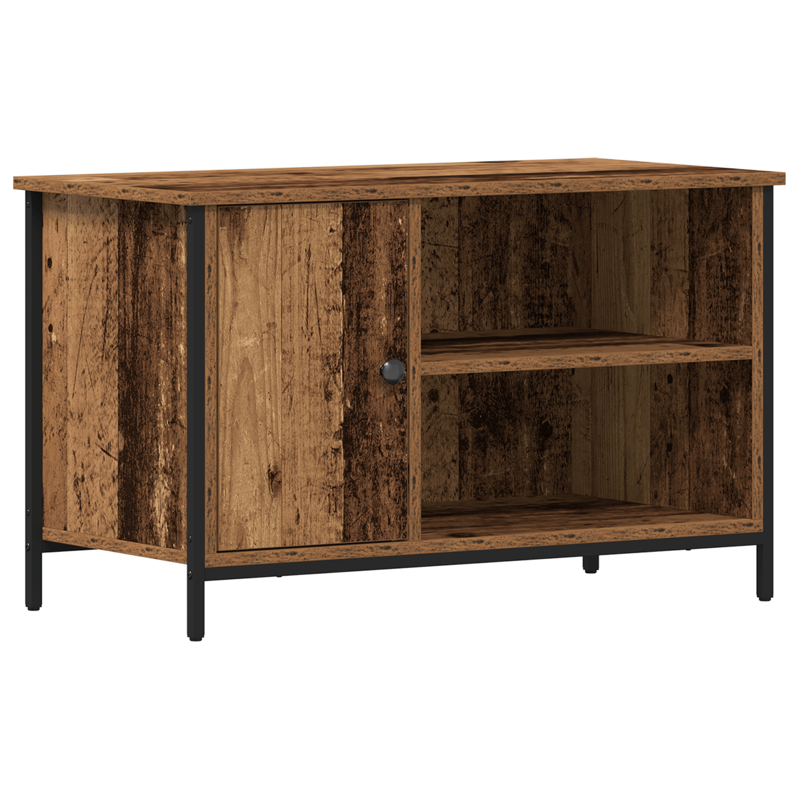 Dulap TV, lemn vechi, 80x40x50 cm, lemn prelucrat si otel — imaginea 2