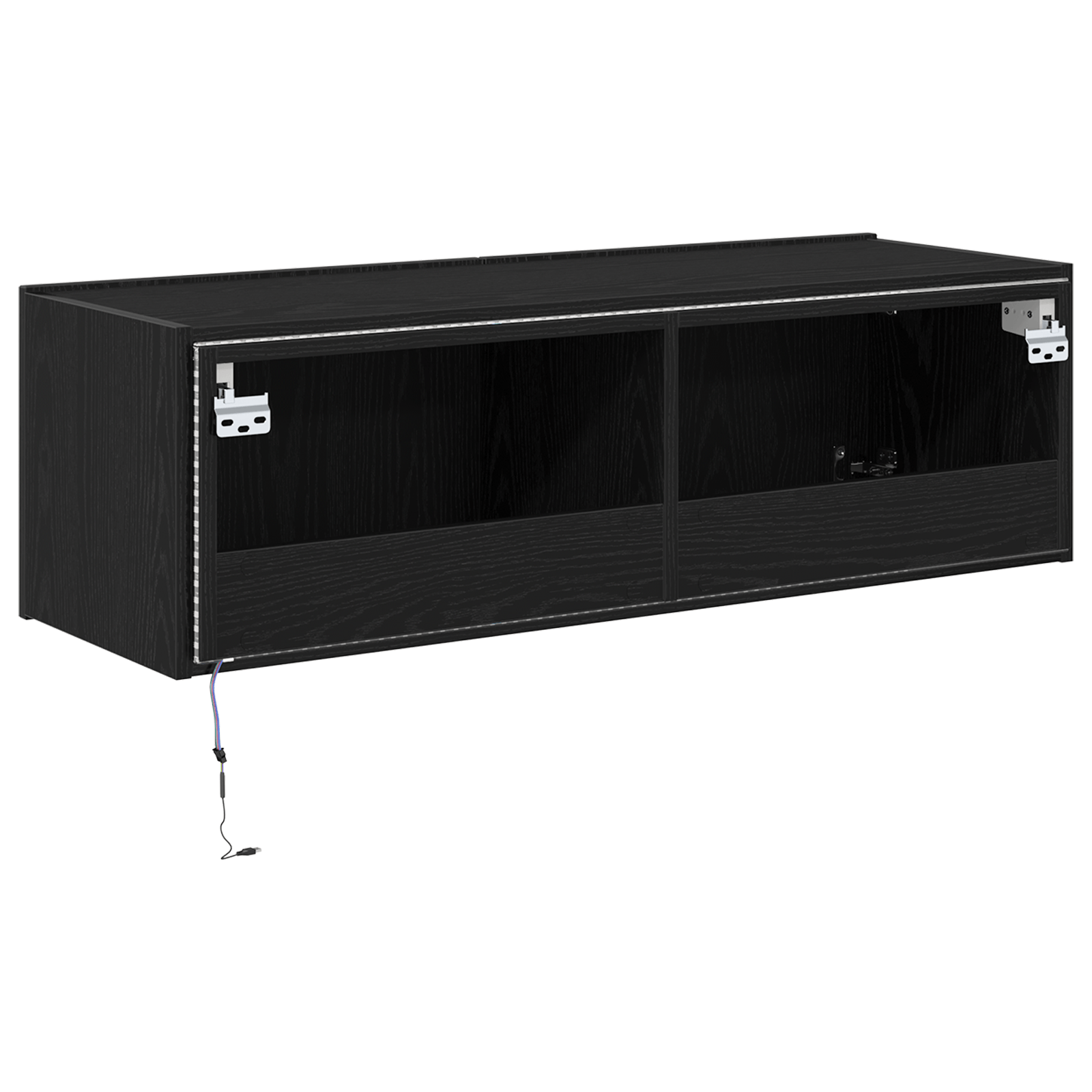 Dulap de perete cu LED-uri, stejar negru, 100x35x31 cm — imaginea 9