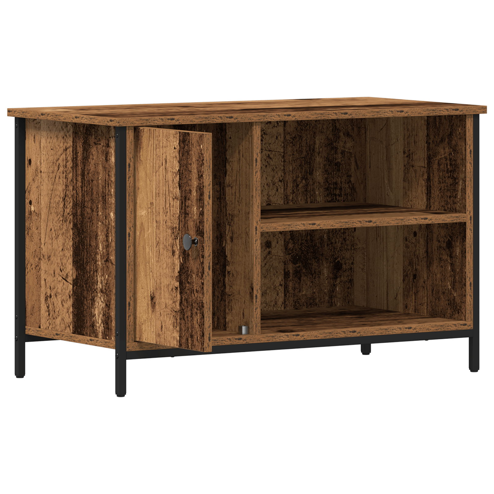 Dulap TV, lemn vechi, 80x40x50 cm, lemn prelucrat si otel — imaginea 5