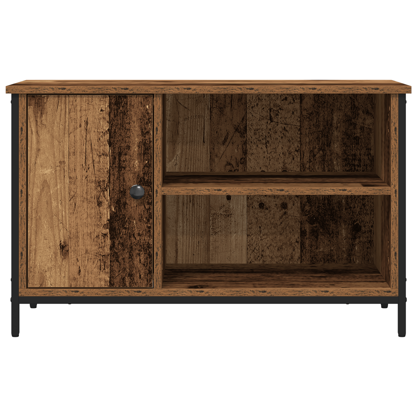 Dulap TV, lemn vechi, 80x40x50 cm, lemn prelucrat si otel — imaginea 6