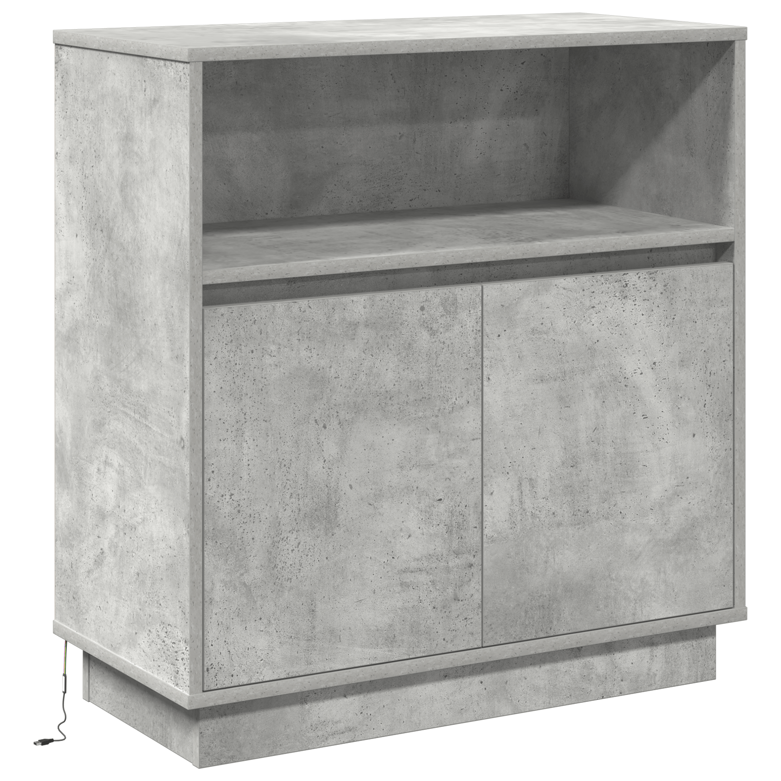 Bufet cu LED Gri Beton 71x34,5x75 cm Lemn Combinat — imaginea 2