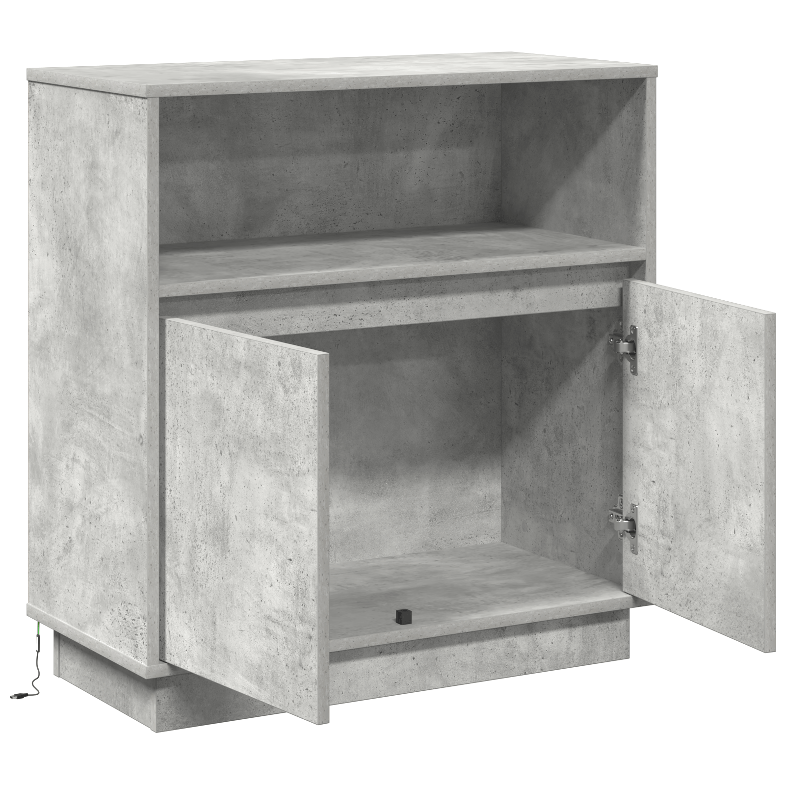 Bufet cu LED Gri Beton 71x34,5x75 cm Lemn Combinat — imaginea 6