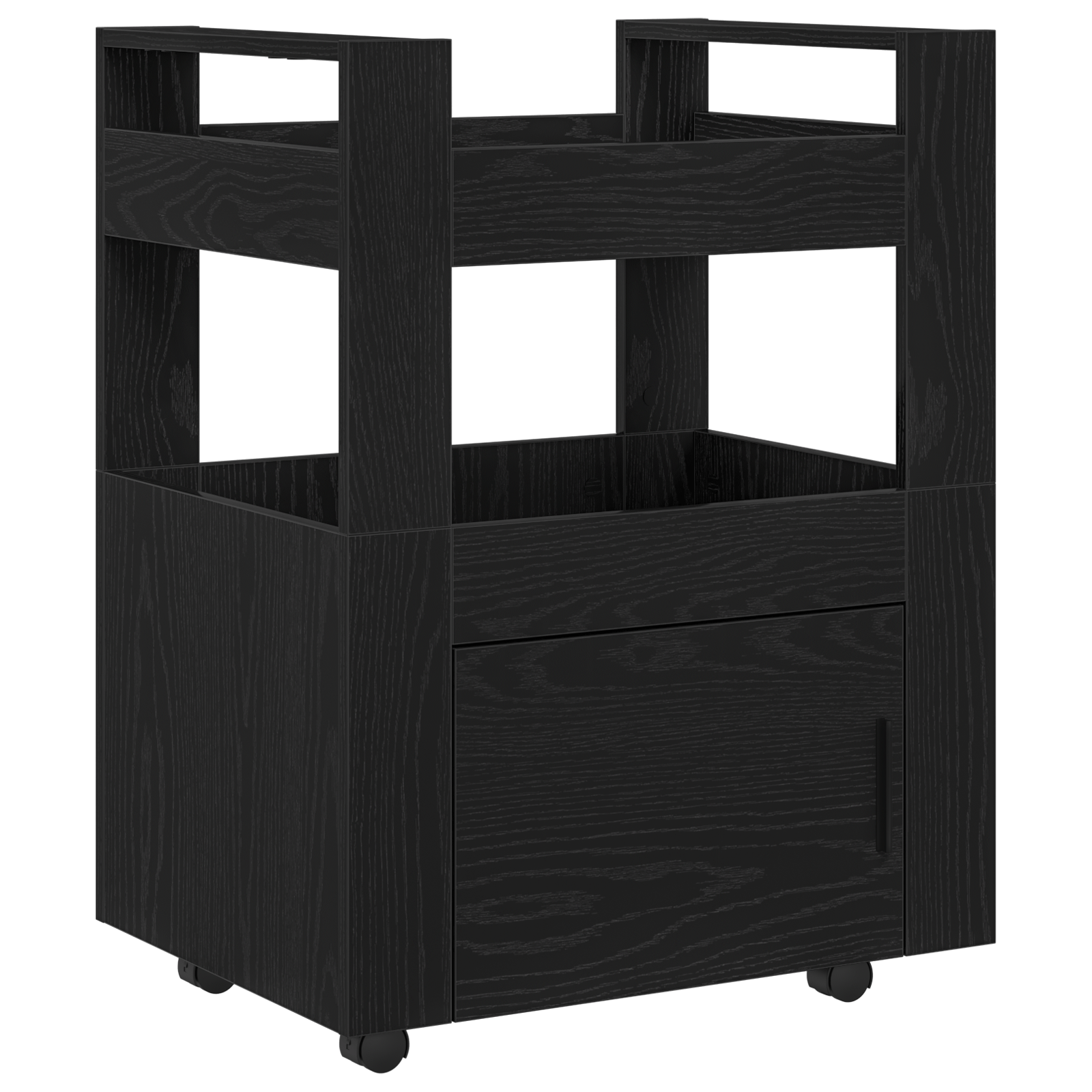 Carucior de bucatarie, stejar negru, 60x45x80 cm lemn prelucrat — imaginea 2