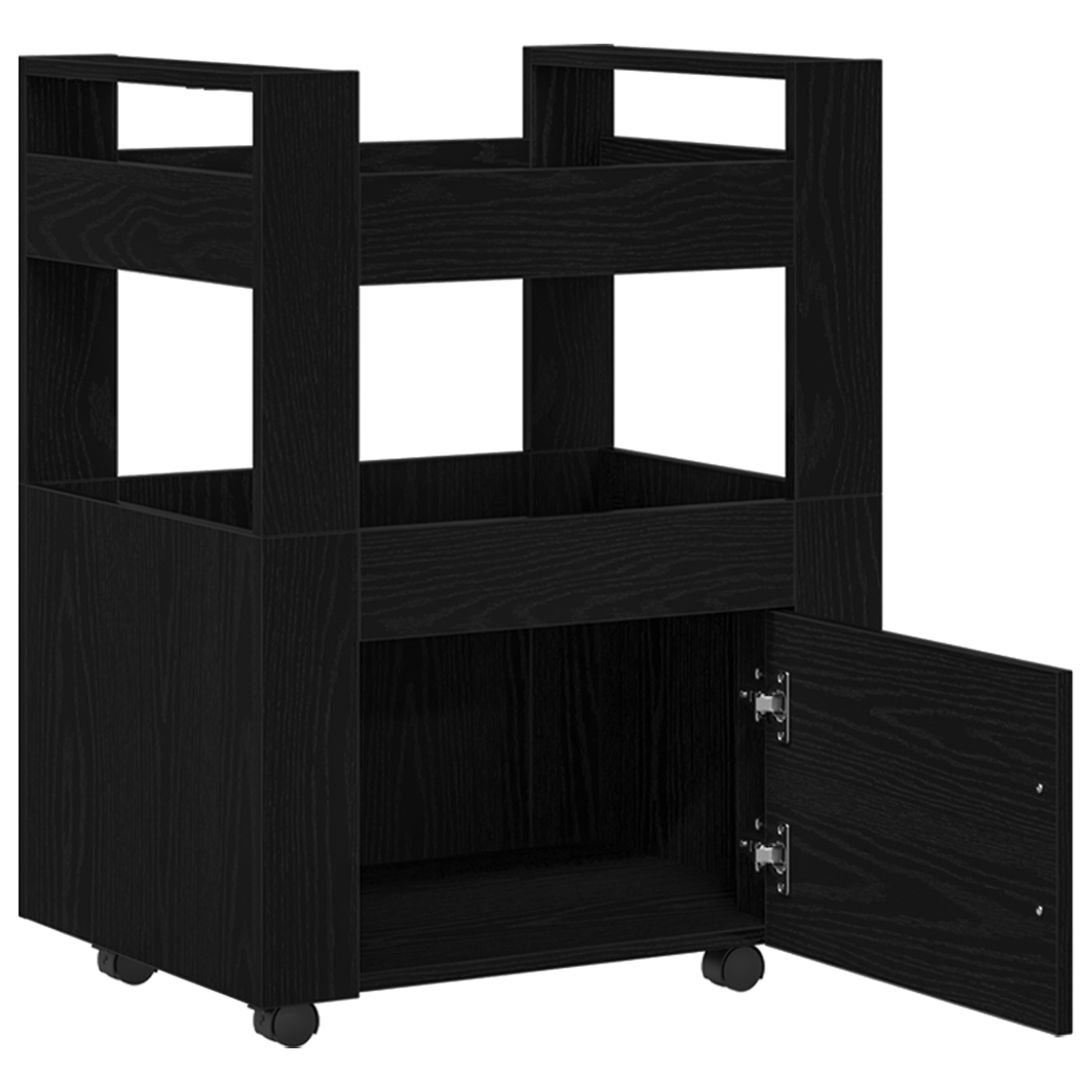 Carucior de bucatarie, stejar negru, 60x45x80 cm lemn prelucrat — imaginea 5
