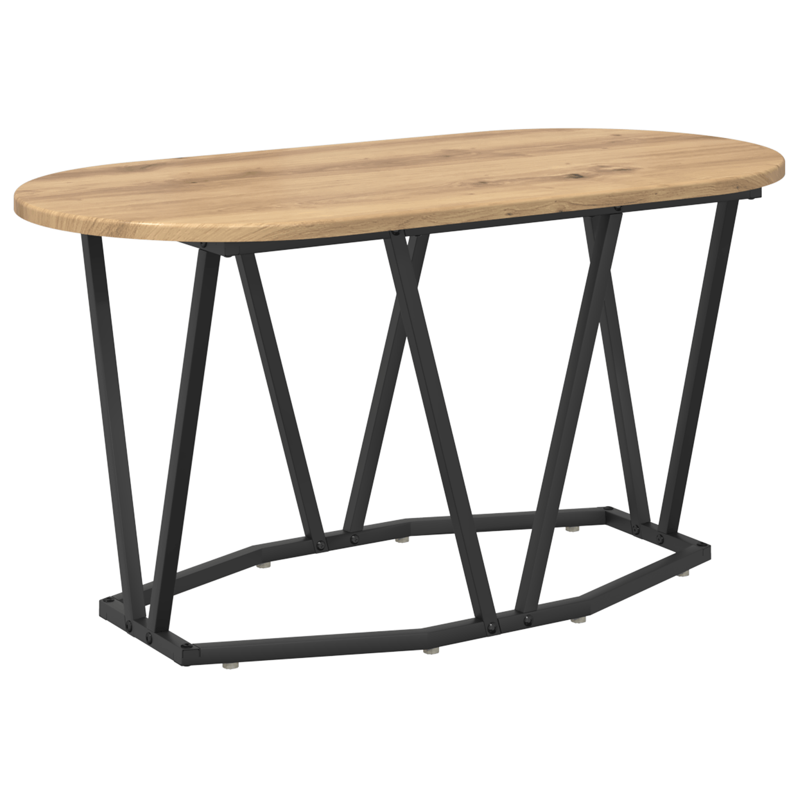 Masa de cafea Artisan Oak 80x40x40,5 cm din lemn prelucrat si metal — imaginea 2