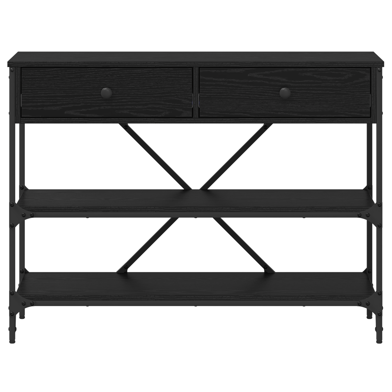 Masa de Consola Stejar Negru 100x34.5x75 cm Lemn de inginerie — imaginea 5