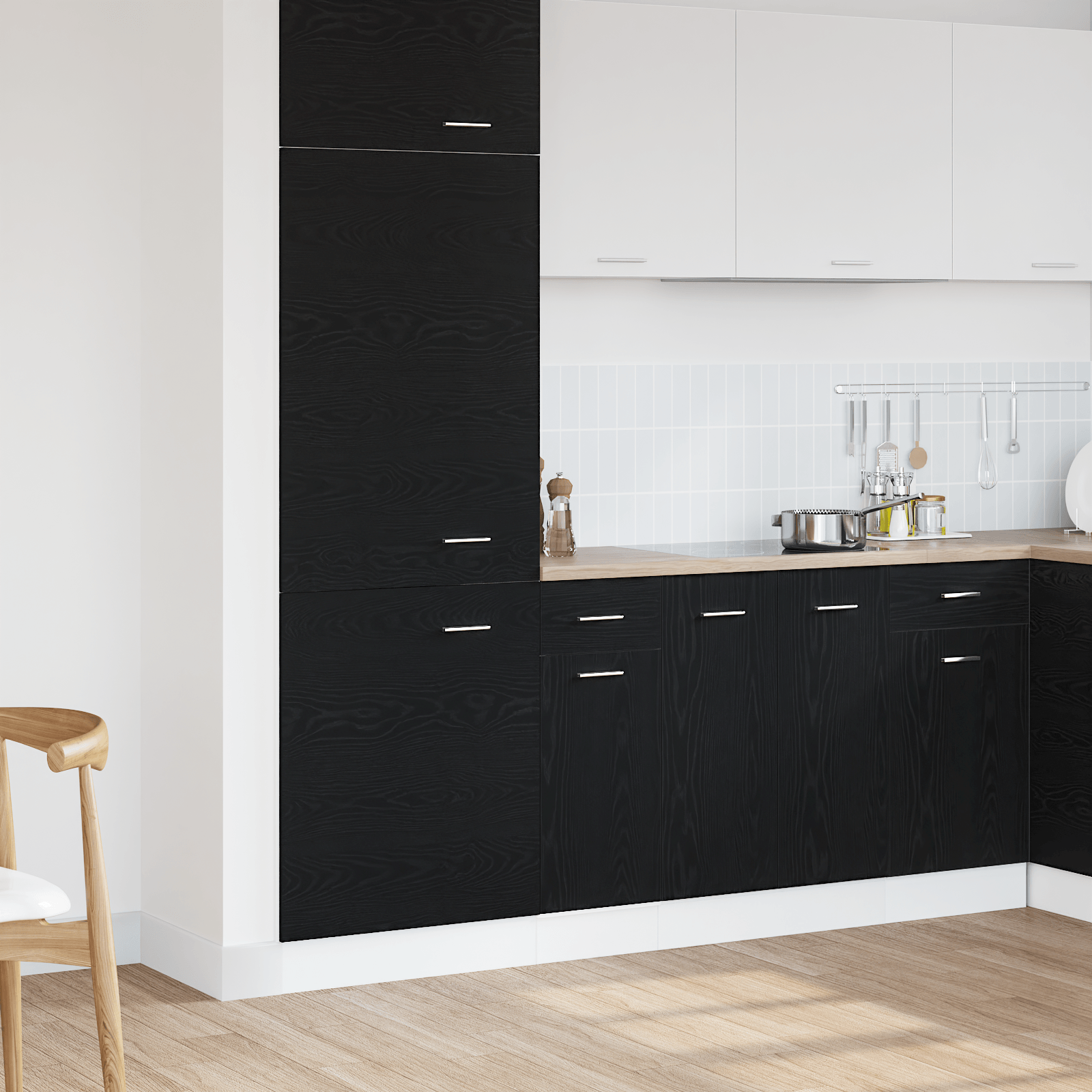 Dulap cu sertar din stejar negru - 30x46x81.5 cm