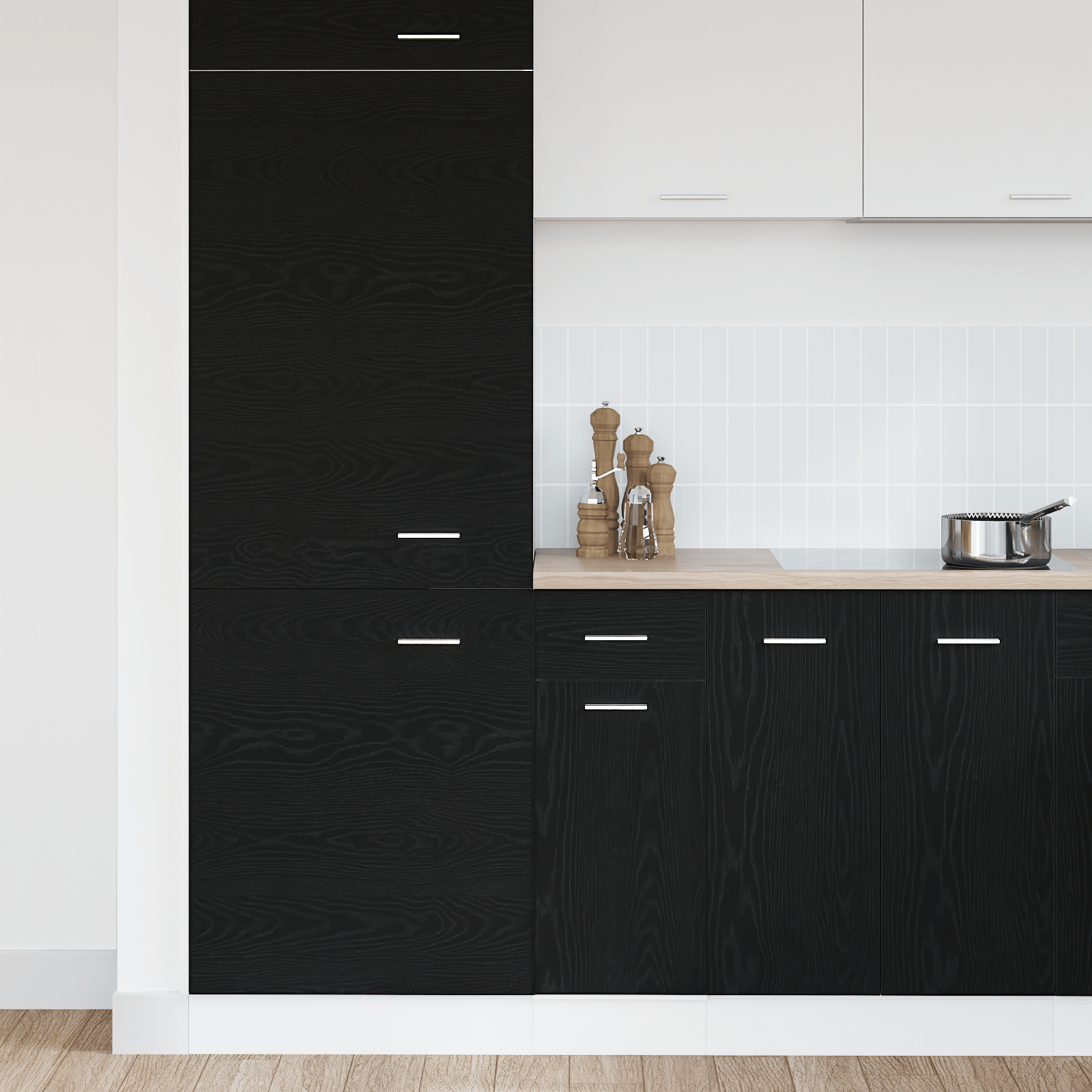 Dulap cu sertar din stejar negru - 30x46x81.5 cm — imaginea 4