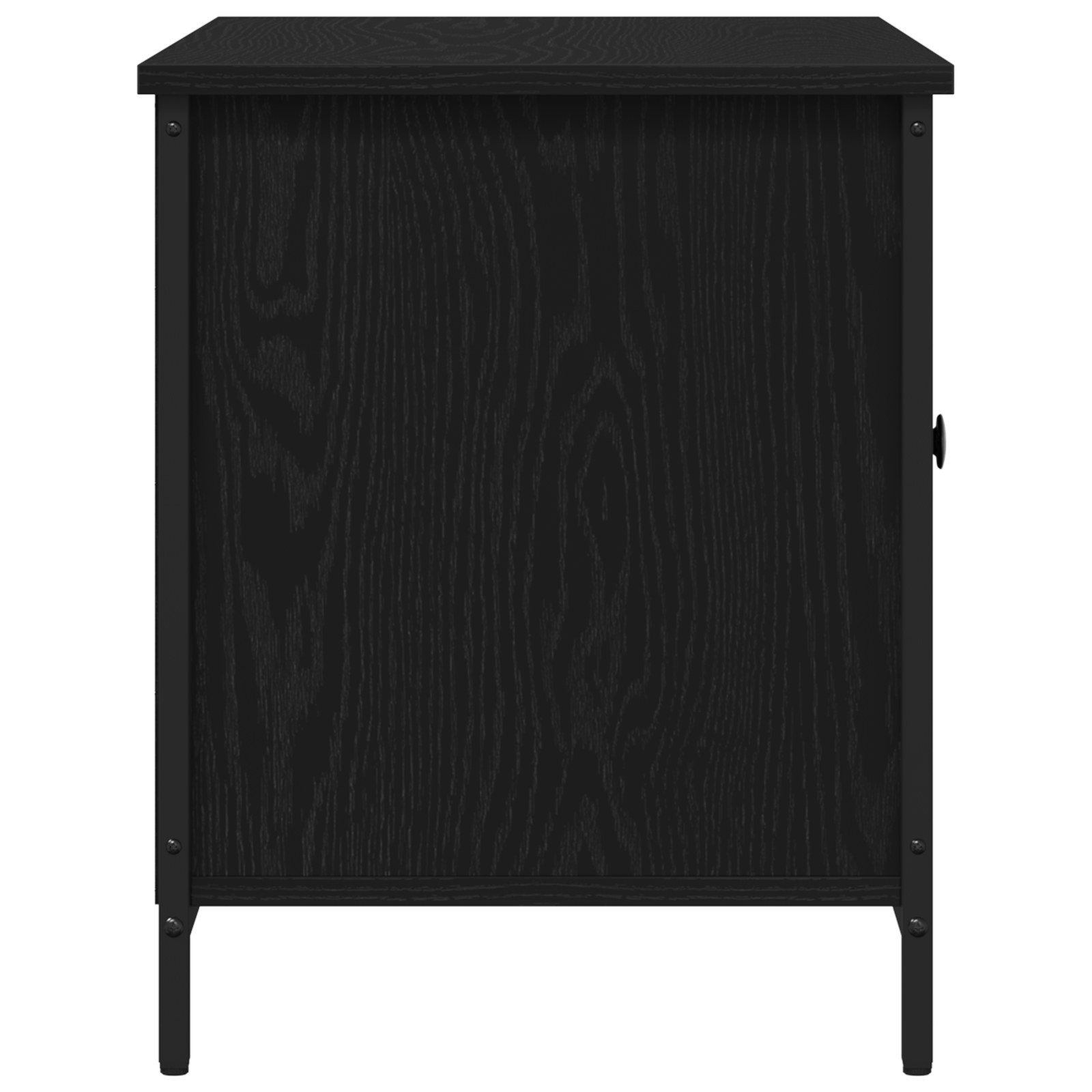 Dulap TV, stejar negru, 80x40x50 cm, lemn prelucrat si otel — imaginea 7