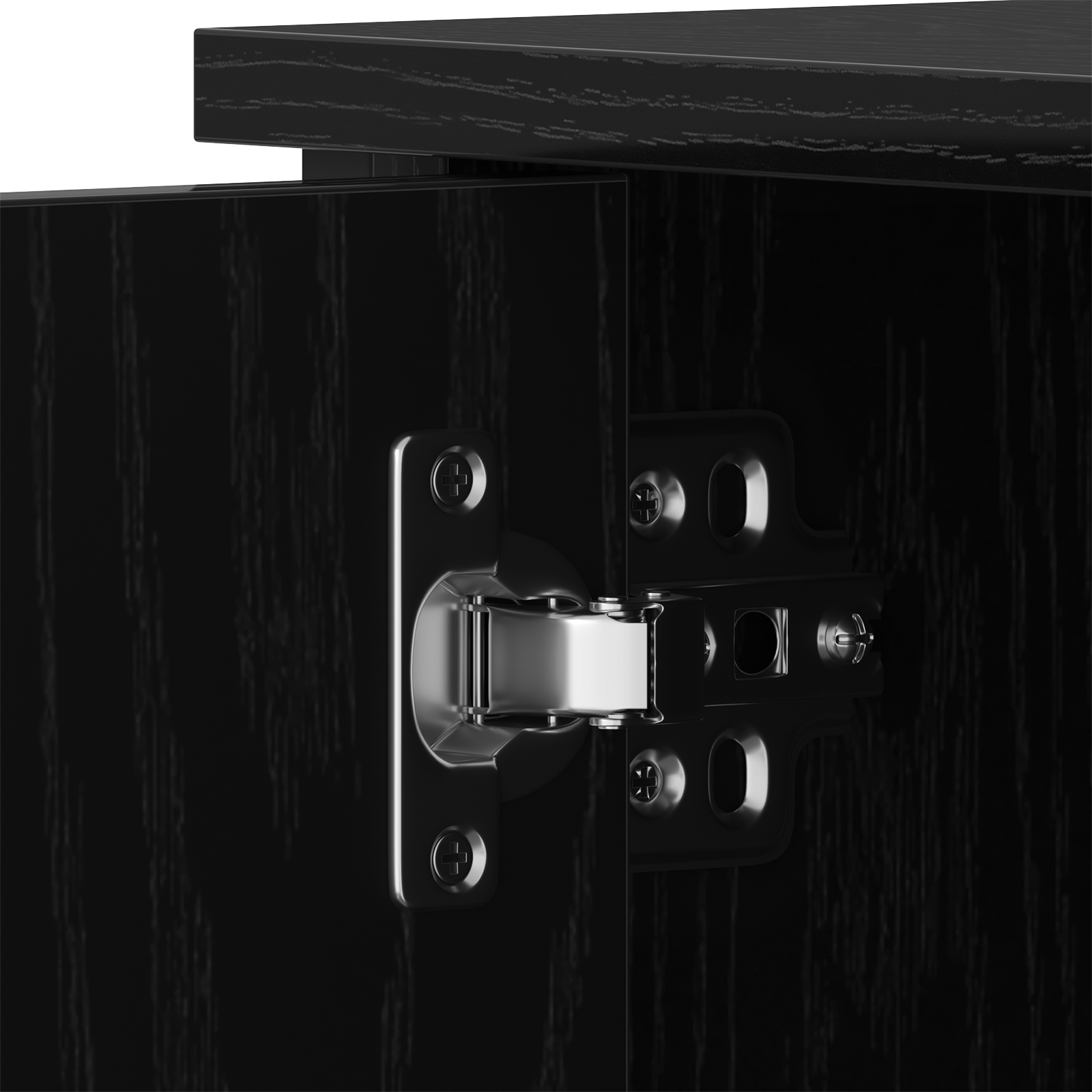 Dulap TV, stejar negru, 80x40x50 cm, lemn prelucrat si otel — imaginea 9