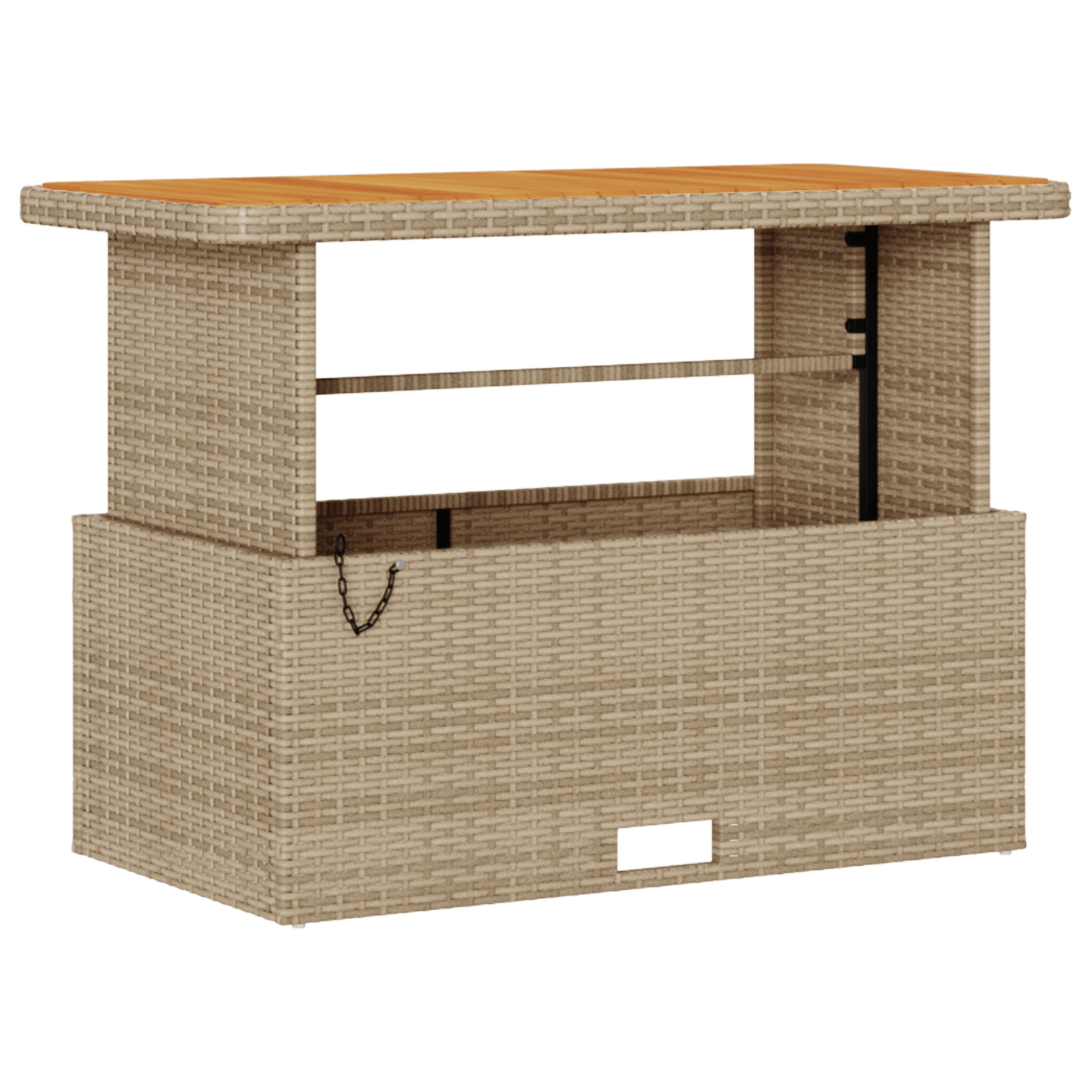 Set mobilier gradina, 4 piese, perne bej, poliratan & acacia — imaginea 5