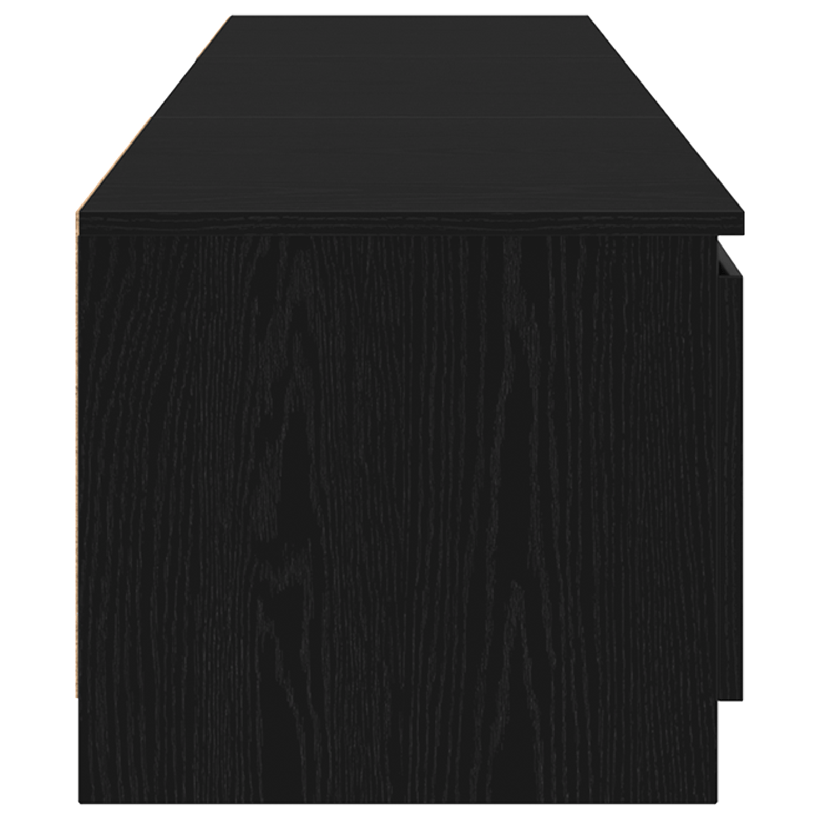 Dulap TV cu lumini LED Stejar Negru 140x40x35,5 cm Lemn — imaginea 8