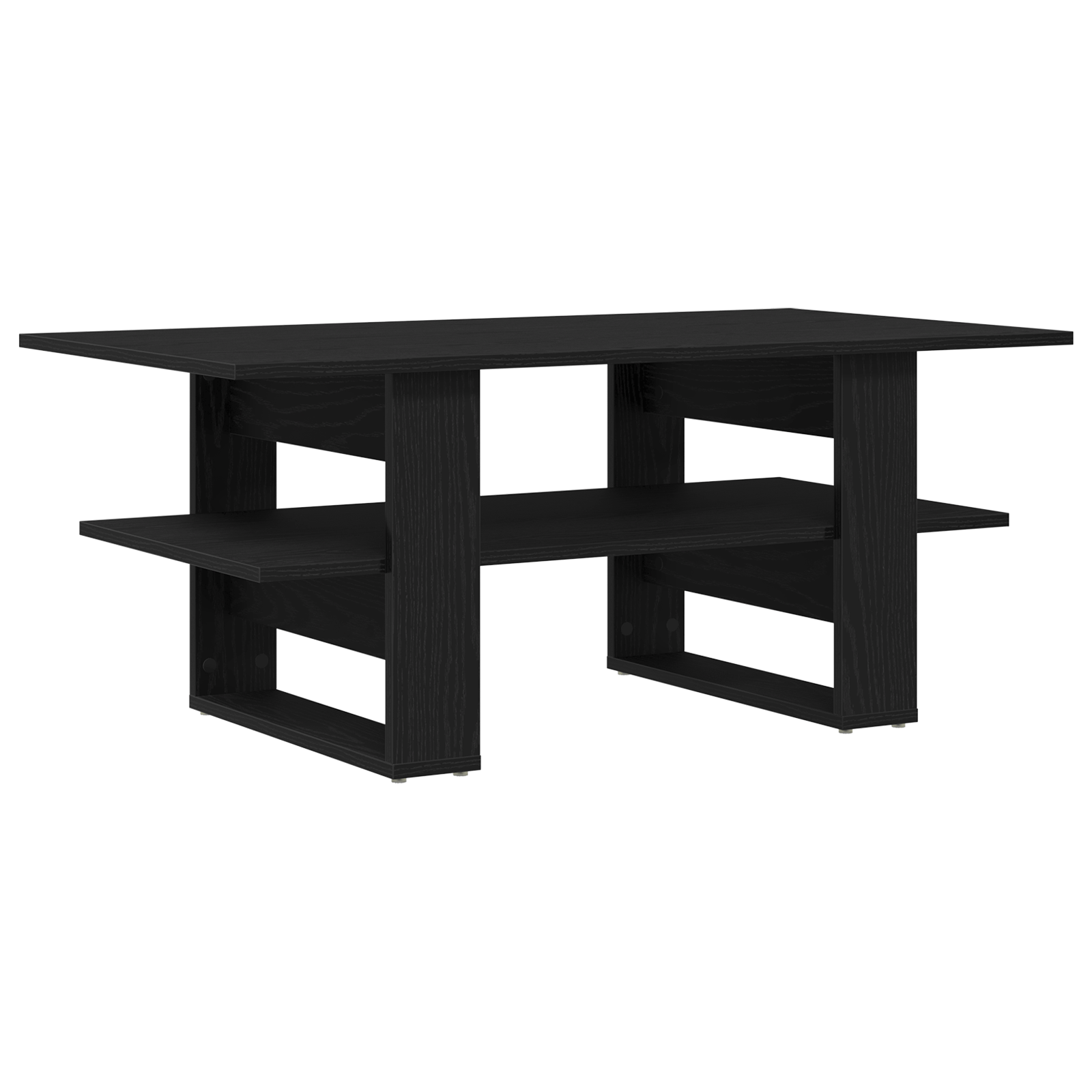 Masuta de cafea, negru stejar, 102x55x42 cm, lemn prelucrat — imaginea 2