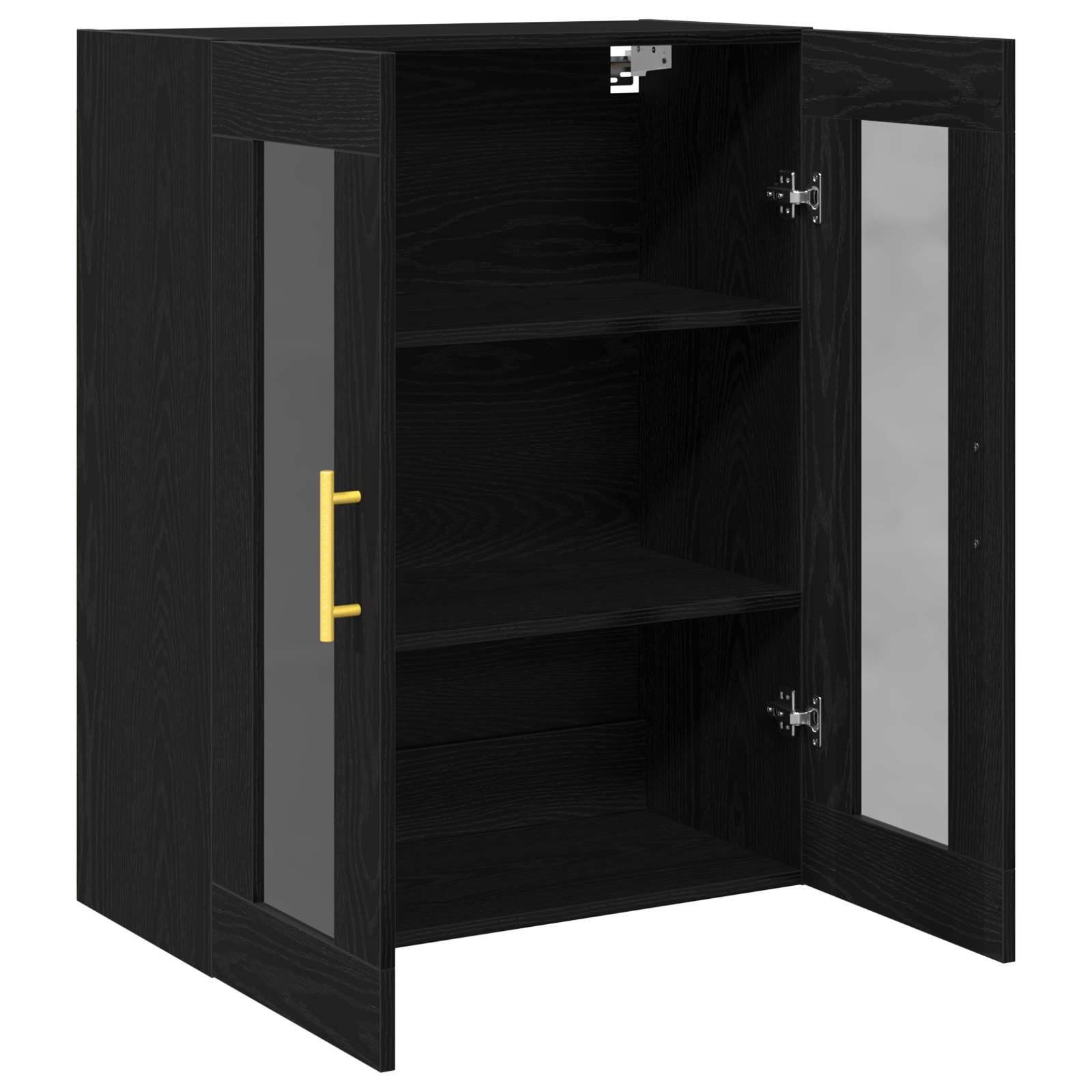 Dulap de perete cu usi din sticla, stejar negru, 69,5x34x90 cm — imaginea 5
