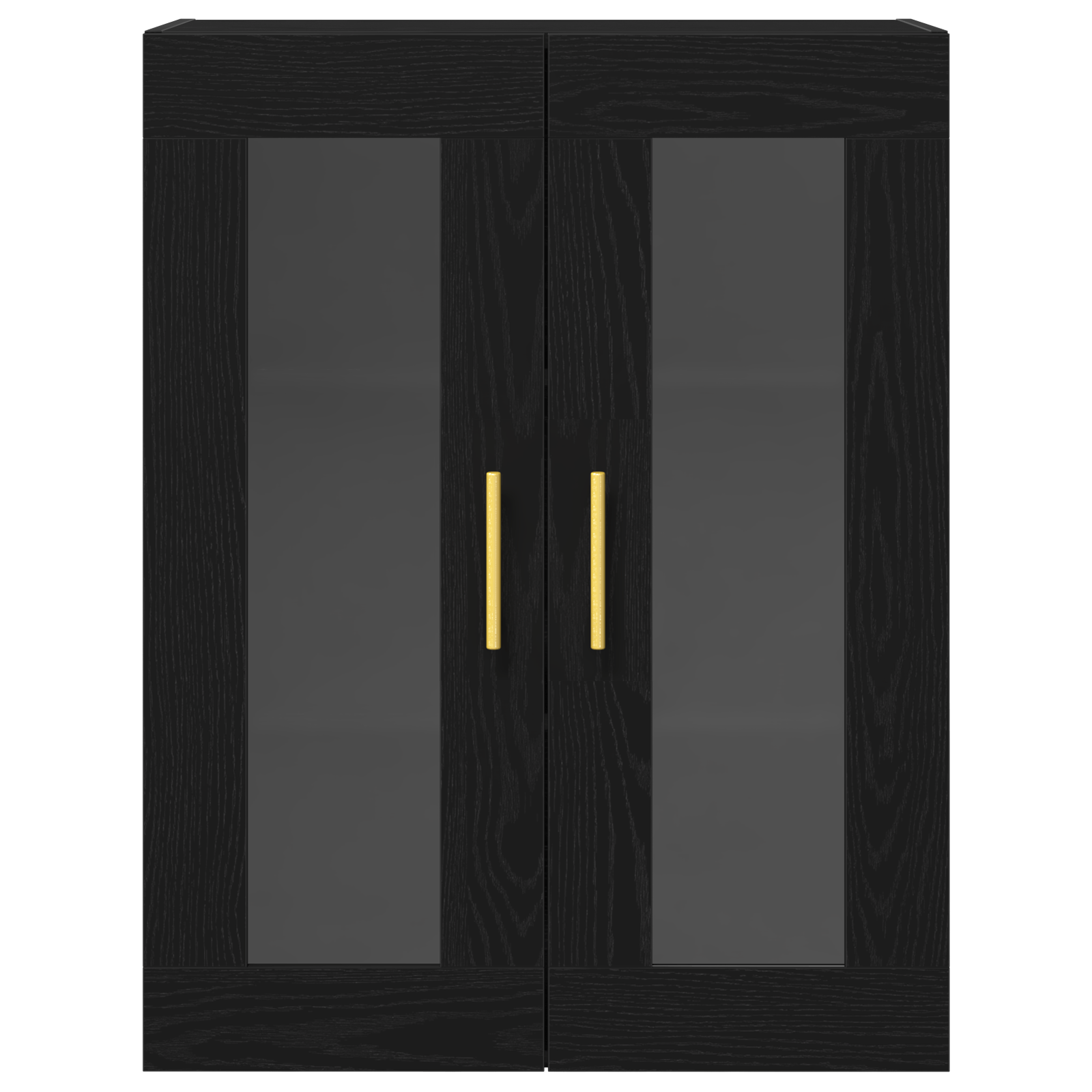 Dulap de perete cu usi din sticla, stejar negru, 69,5x34x90 cm — imaginea 6