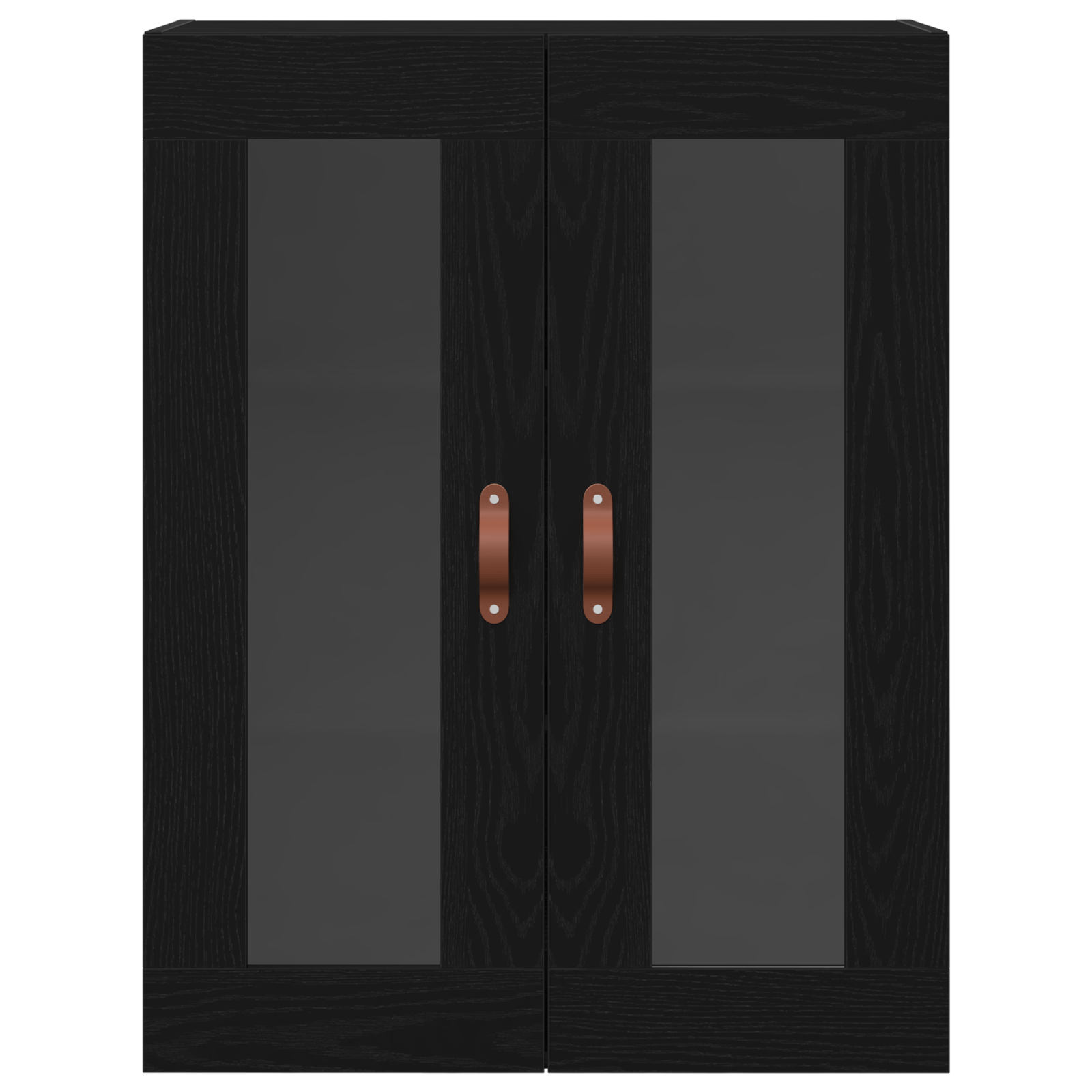 Dulap de perete cu usi din sticla, stejar negru, 69,5x34x90 cm — imaginea 6