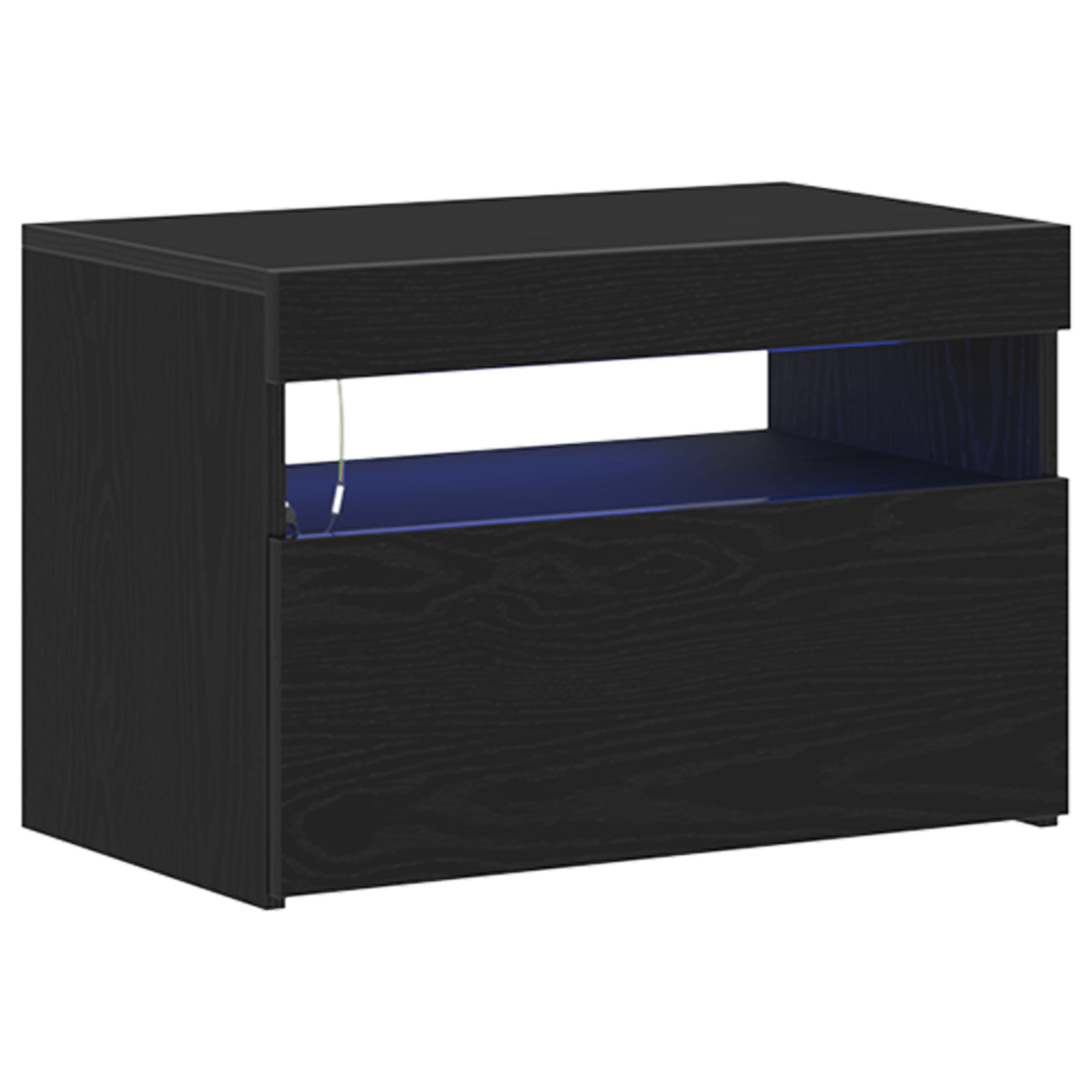 Dulap TV cu LED Negru Stejar 60x35x40 cm Lemn prelucrat — imaginea 5