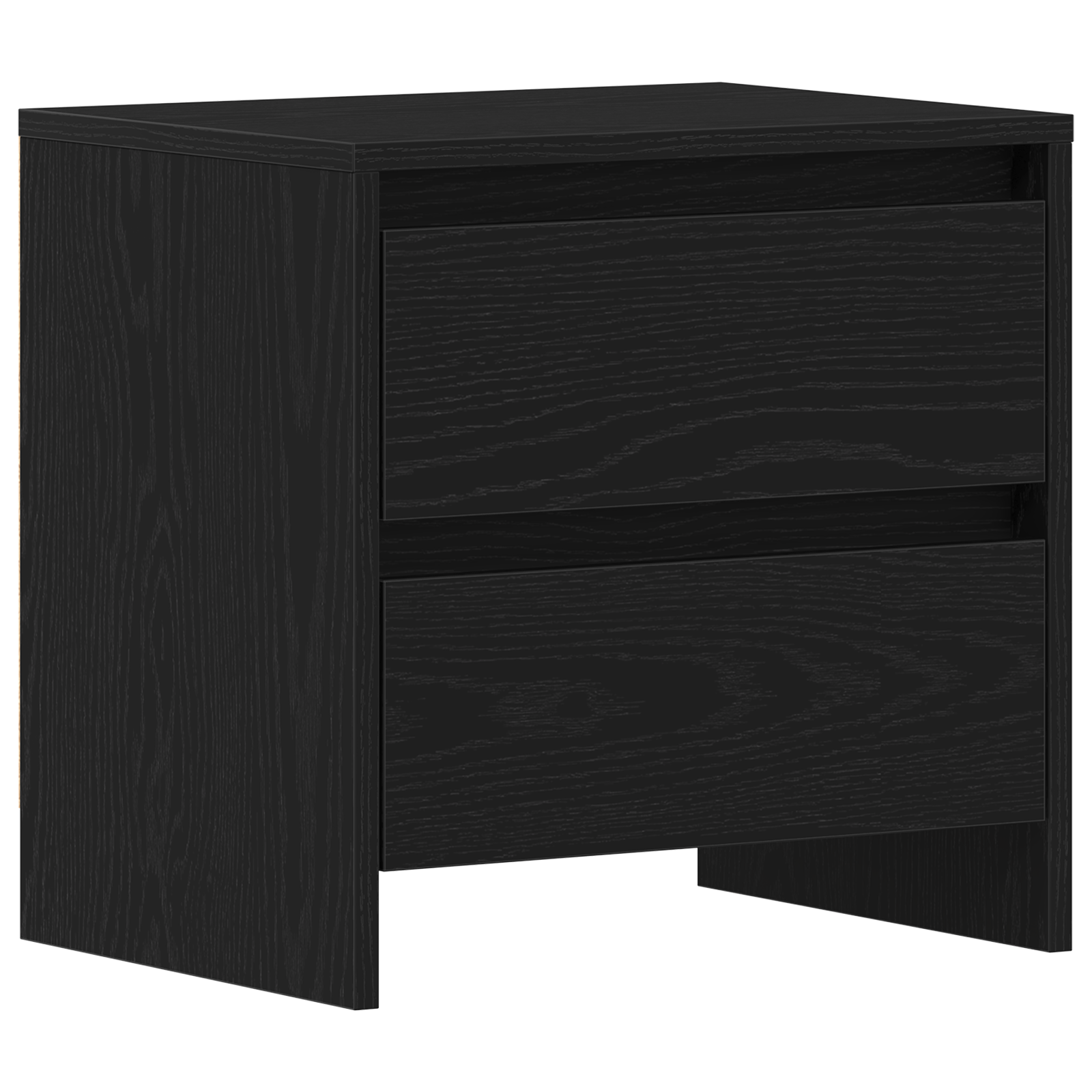 Noptiera Negru Stejar 45x34x44,5 cm Lemn Compus — imaginea 2