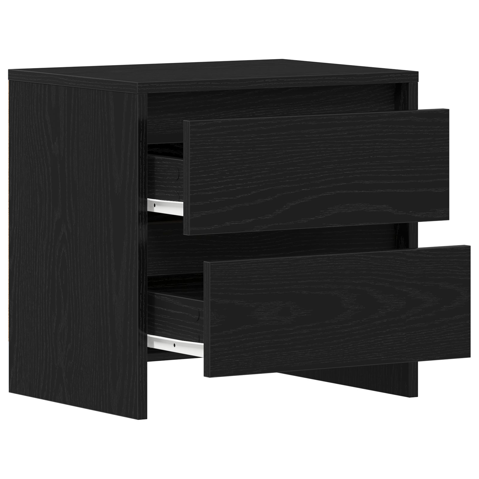 Noptiera Negru Stejar 45x34x44,5 cm Lemn Compus — imaginea 5