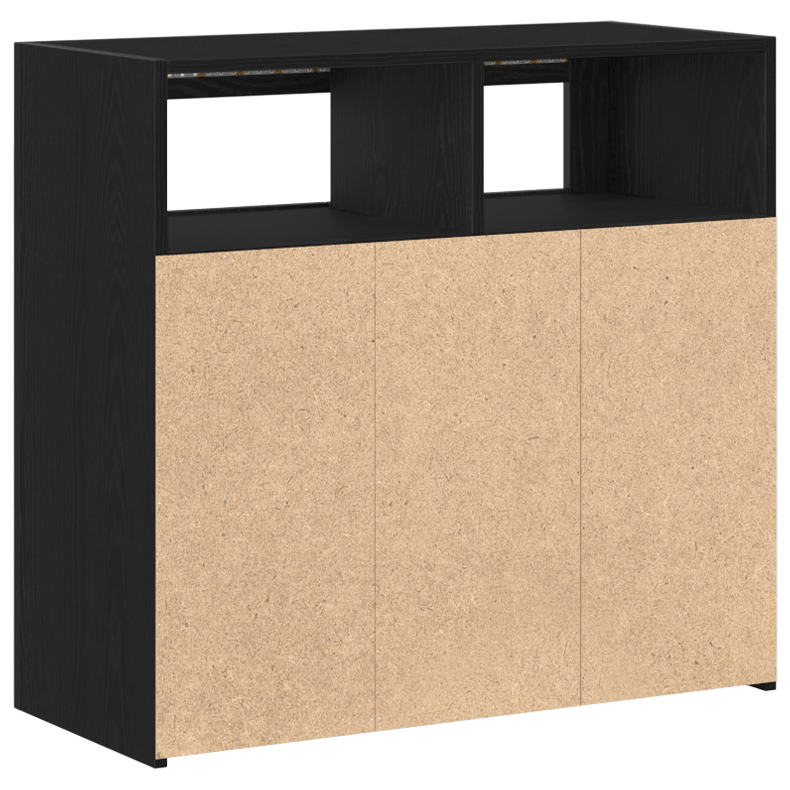 Dulap cu LED-uri, stejar negru, 80x35x75 cm, lemn prelucrat — imaginea 4