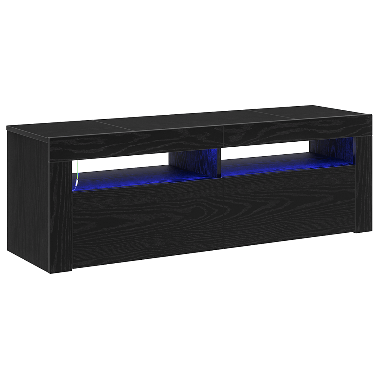 Dulap TV cu LED, stejar negru, 120x35x40 cm, lemn prelucrat — imaginea 5