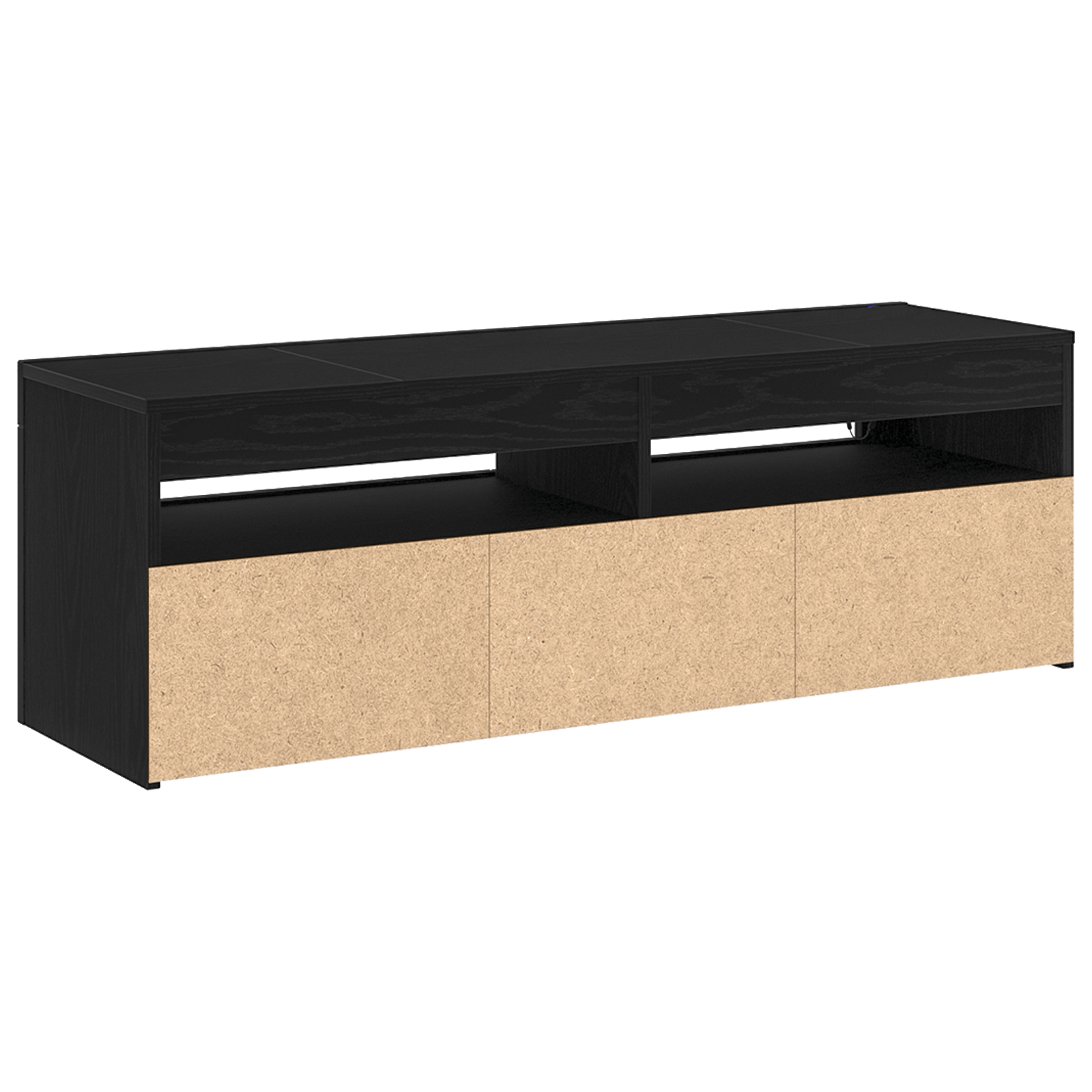 Dulap TV cu LED, stejar negru, 120x35x40 cm, lemn prelucrat — imaginea 6