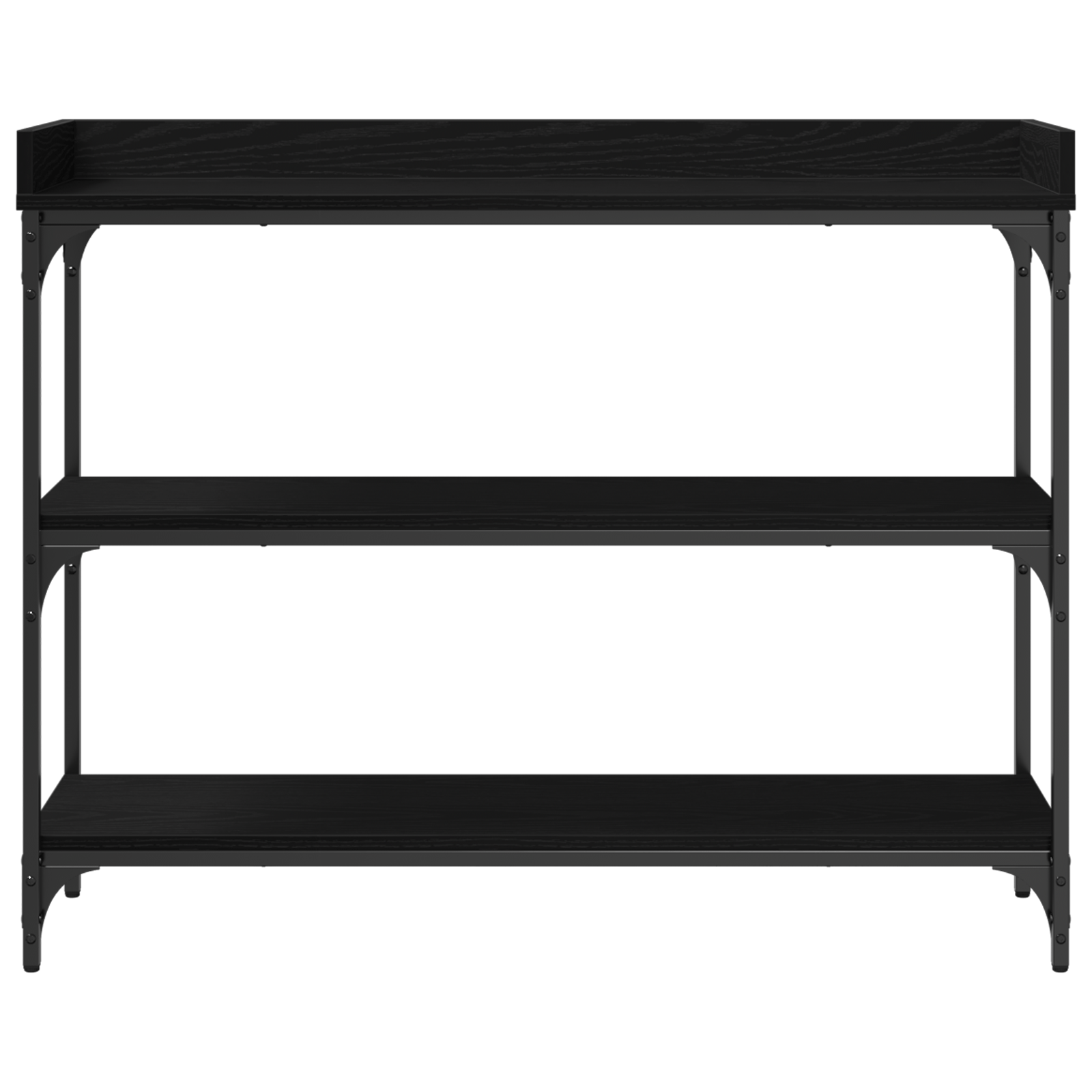 Masa consola, stejar negru, 100x30x80 cm, lemn prelucrat & otel — imaginea 5