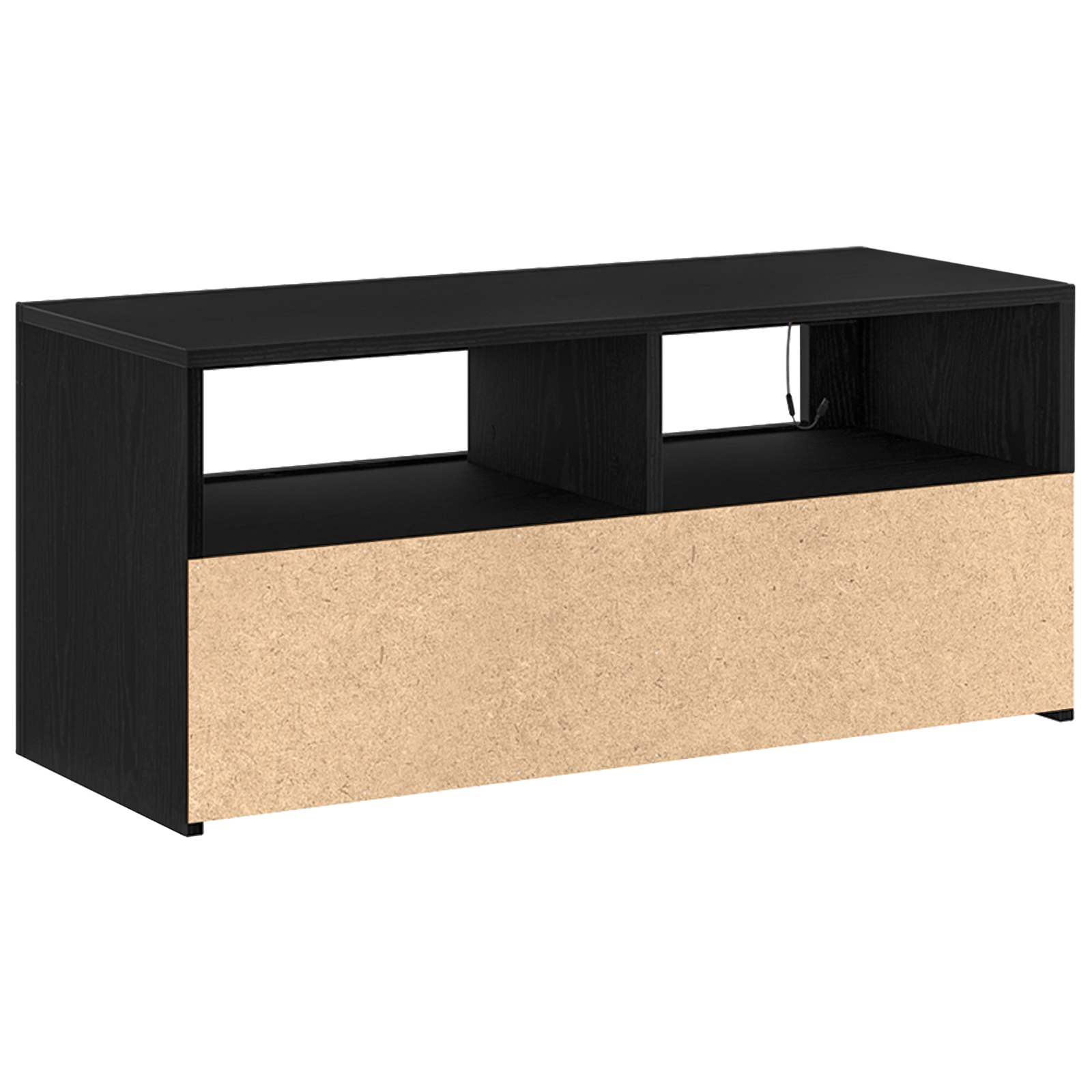 Dulap TV cu LED, stejar negru, 90x35x40 cm, lemn prelucrat — imaginea 6