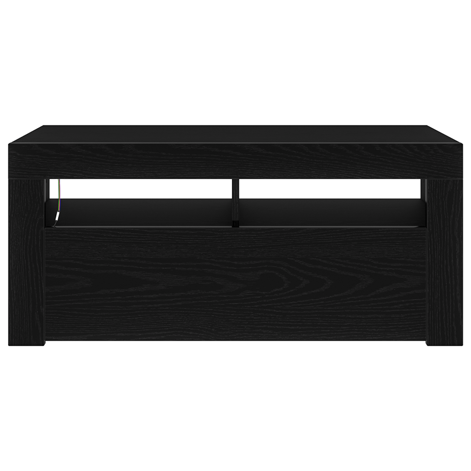 Dulap TV cu LED, stejar negru, 90x35x40 cm, lemn prelucrat — imaginea 7