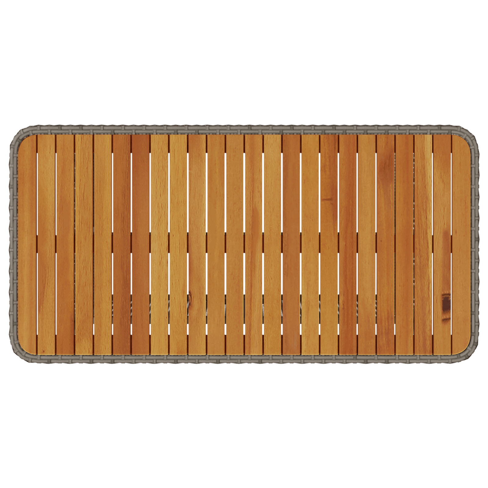 Set mobilier gradina, 4 piese, perne gri, poliratan & acacia — imaginea 9