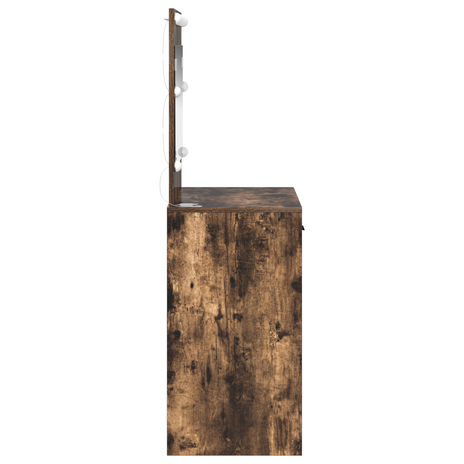 Masa de toaleta cu lumini LED, stejar fumuriu, 78,5x41x135 cm — imaginea 6
