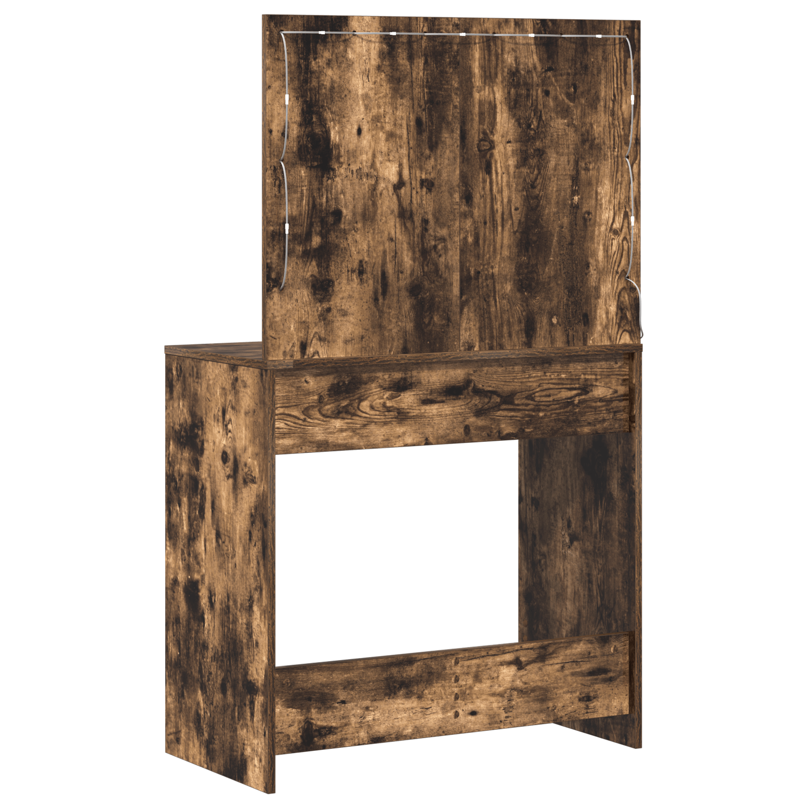 Masa de toaleta cu lumini LED, stejar fumuriu, 78,5x41x135 cm — imaginea 7