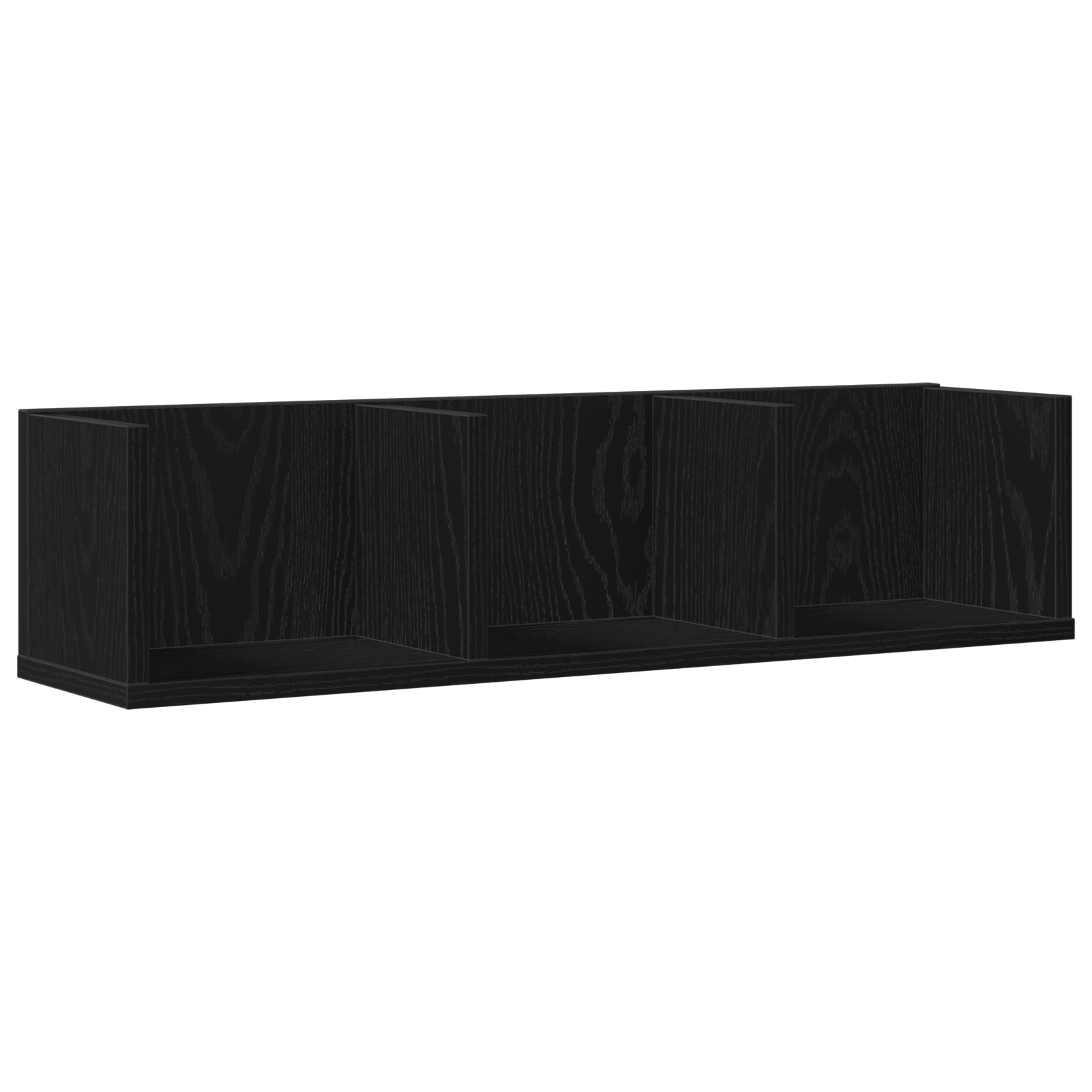 Raft pentru CD-uri , Stejar Negru, 75x18x18 cm, Lemn prelucrat — imaginea 2