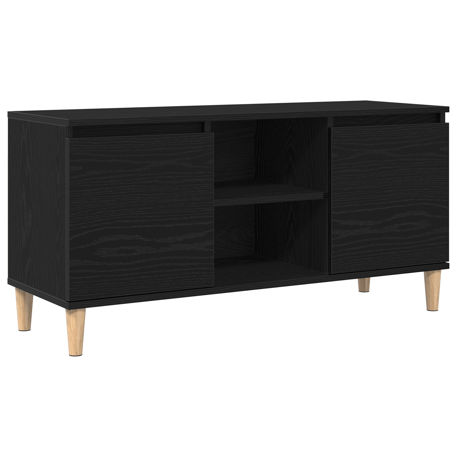 Dulap TV cu picioare din lemn, stejar negru, 102x35x50 cm — imaginea 2