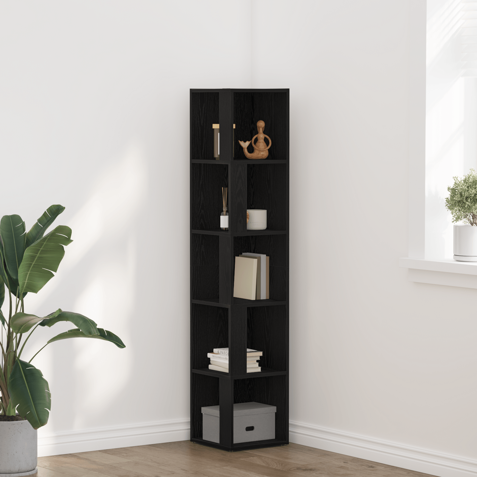 Dulap de colt Stejar negru 33x33x164,5 cm Lemn prelucrat