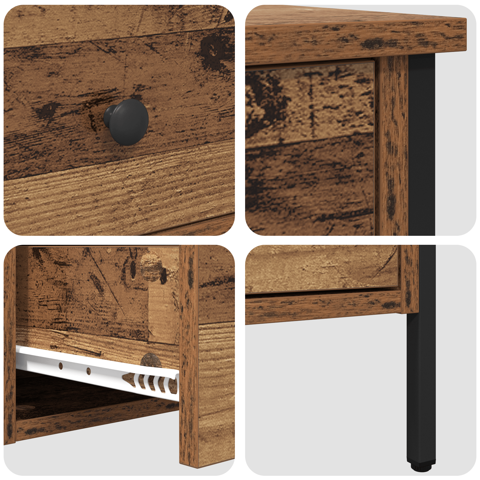 Cabinet de Noptiera Lemn Vechi 40x42x50 cm Lemn Stratificat — imaginea 9