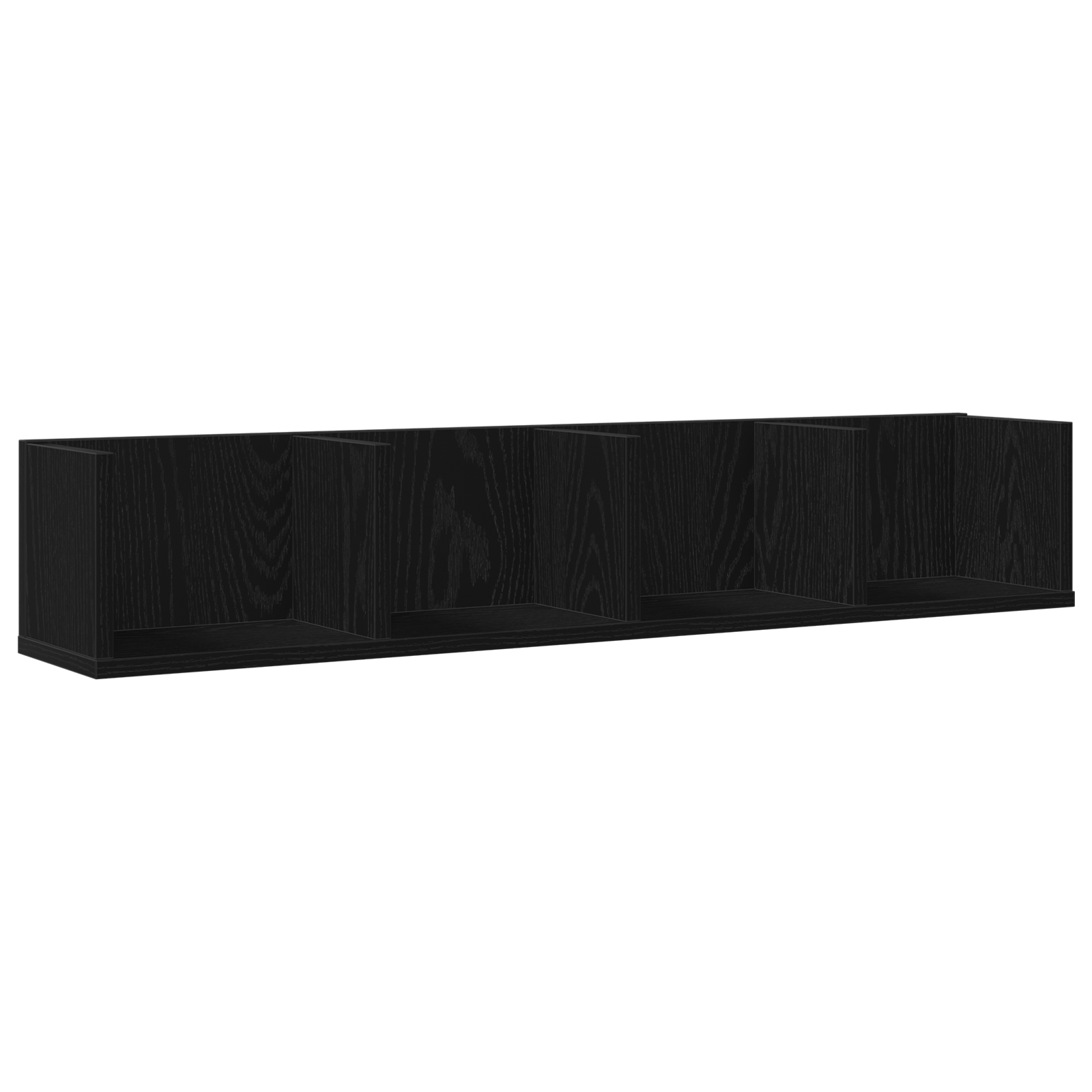 Raft de CD-uri de perete, stejar negru, 100x18x18 cm, lemn — imaginea 2