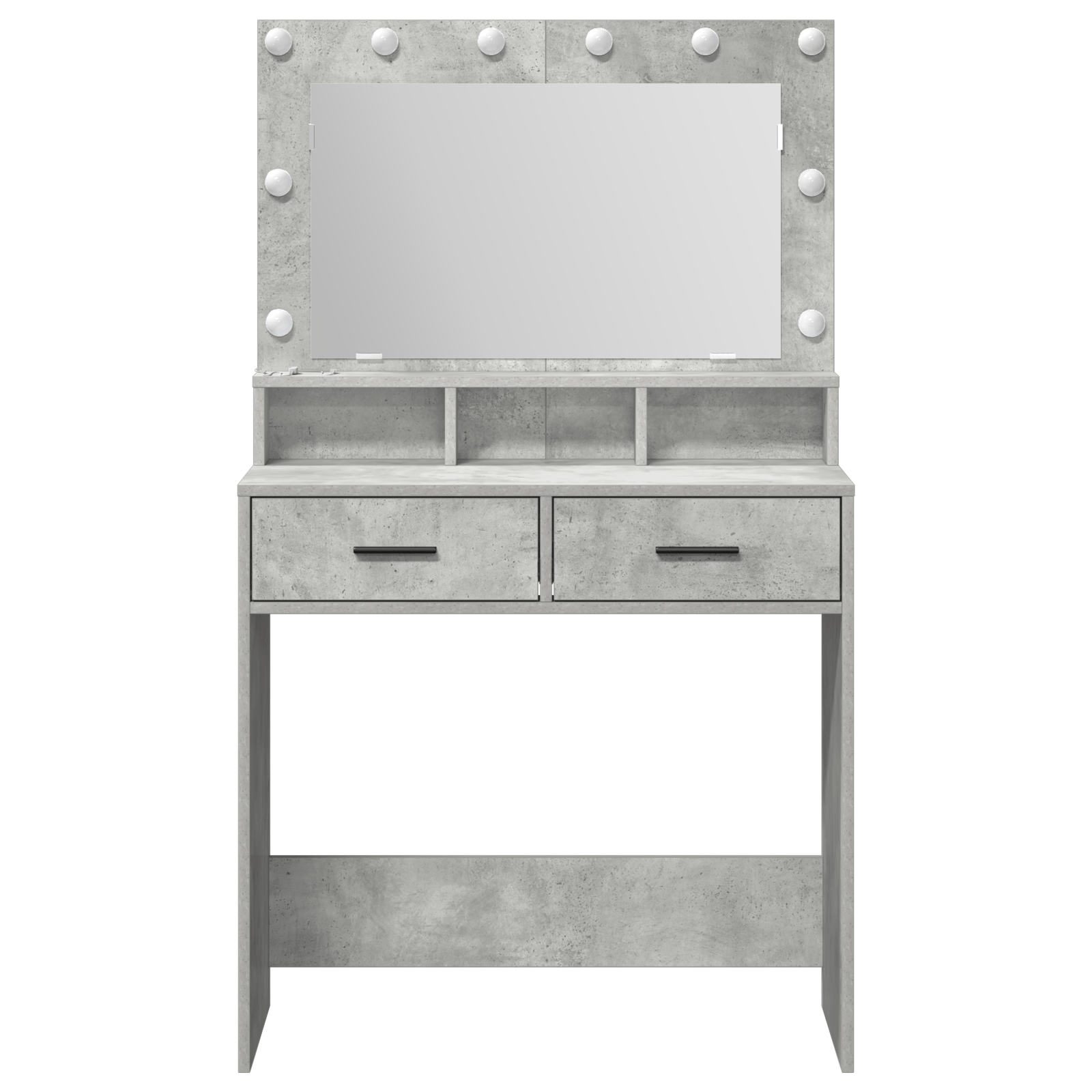 Masa de toaleta cu lumini LED, gri beton, 79x41x135 cm — imaginea 5