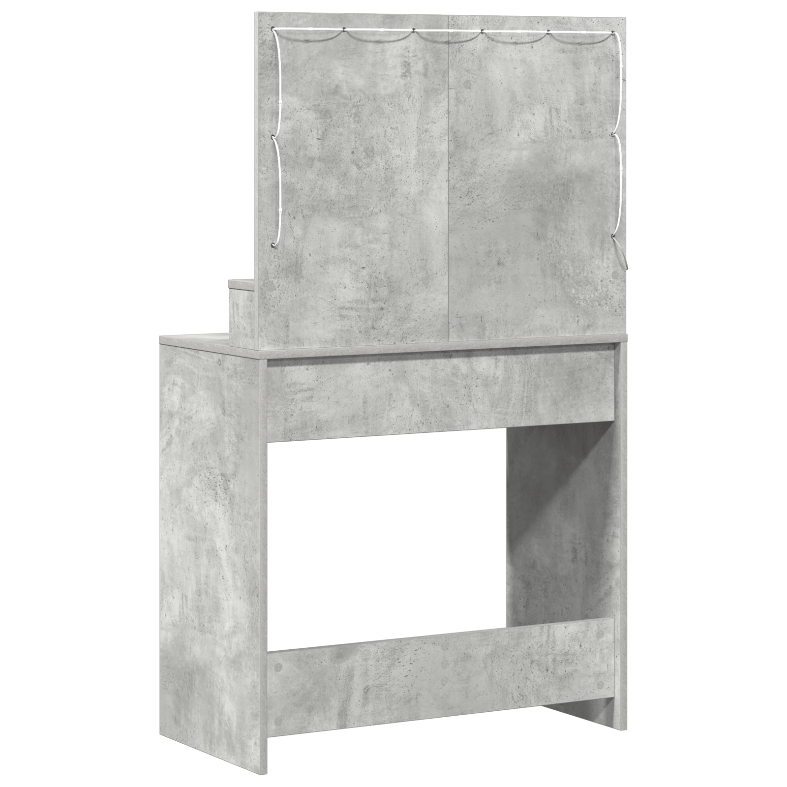 Masa de toaleta cu lumini LED, gri beton, 79x41x135 cm — imaginea 7
