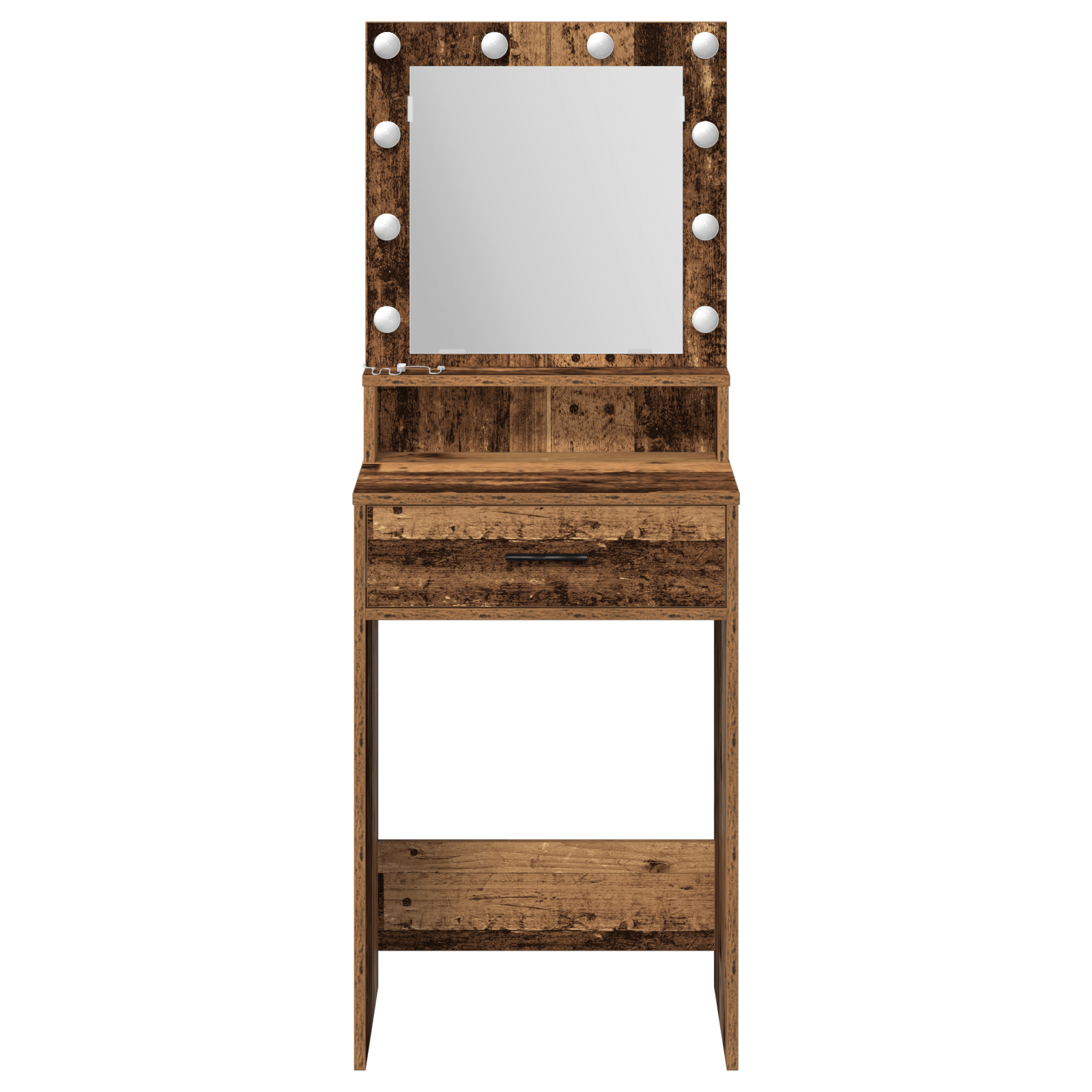 Masa de toaleta cu lumini LED, lemn vechi, 50x41x135 cm — imaginea 5