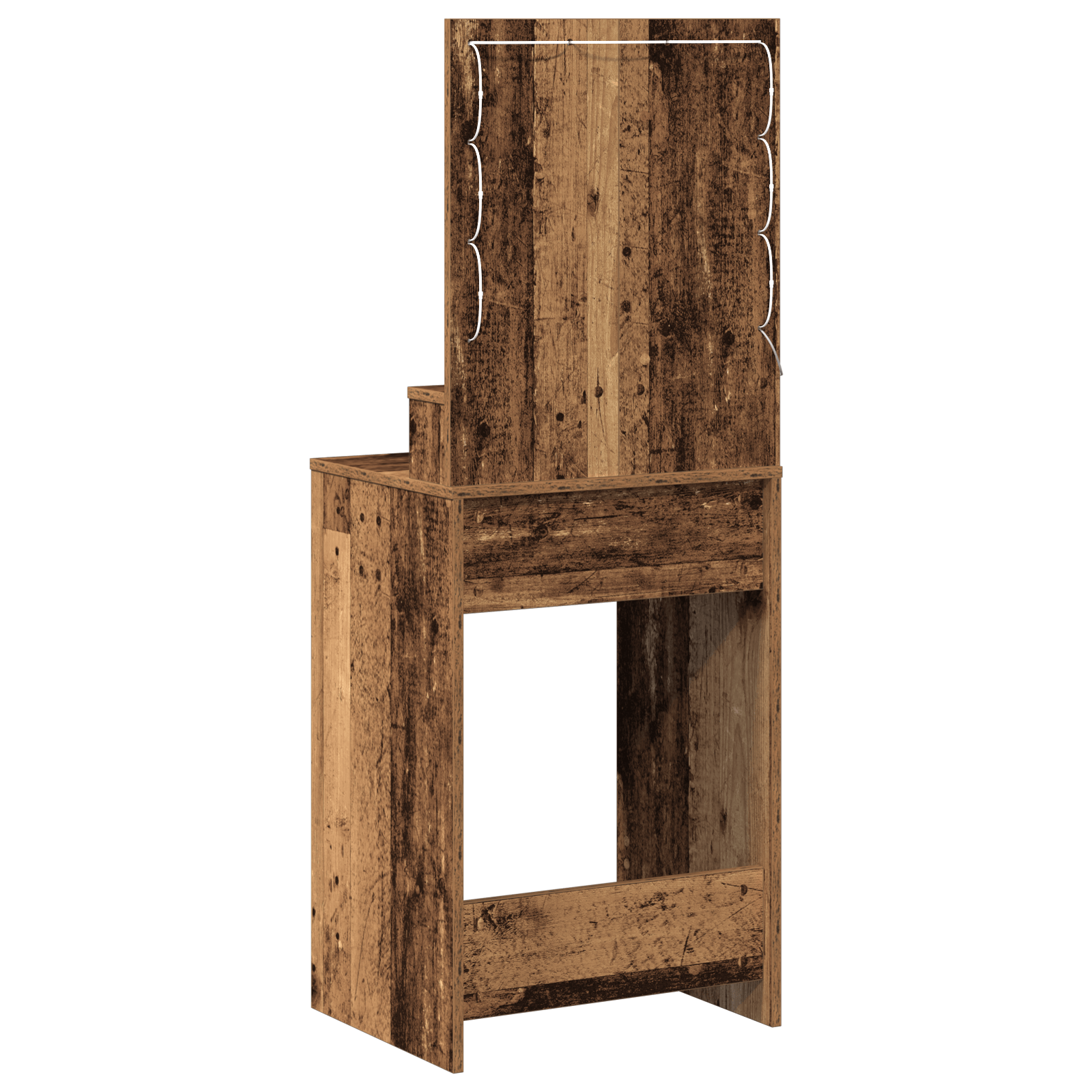 Masa de toaleta cu lumini LED, lemn vechi, 50x41x135 cm — imaginea 7