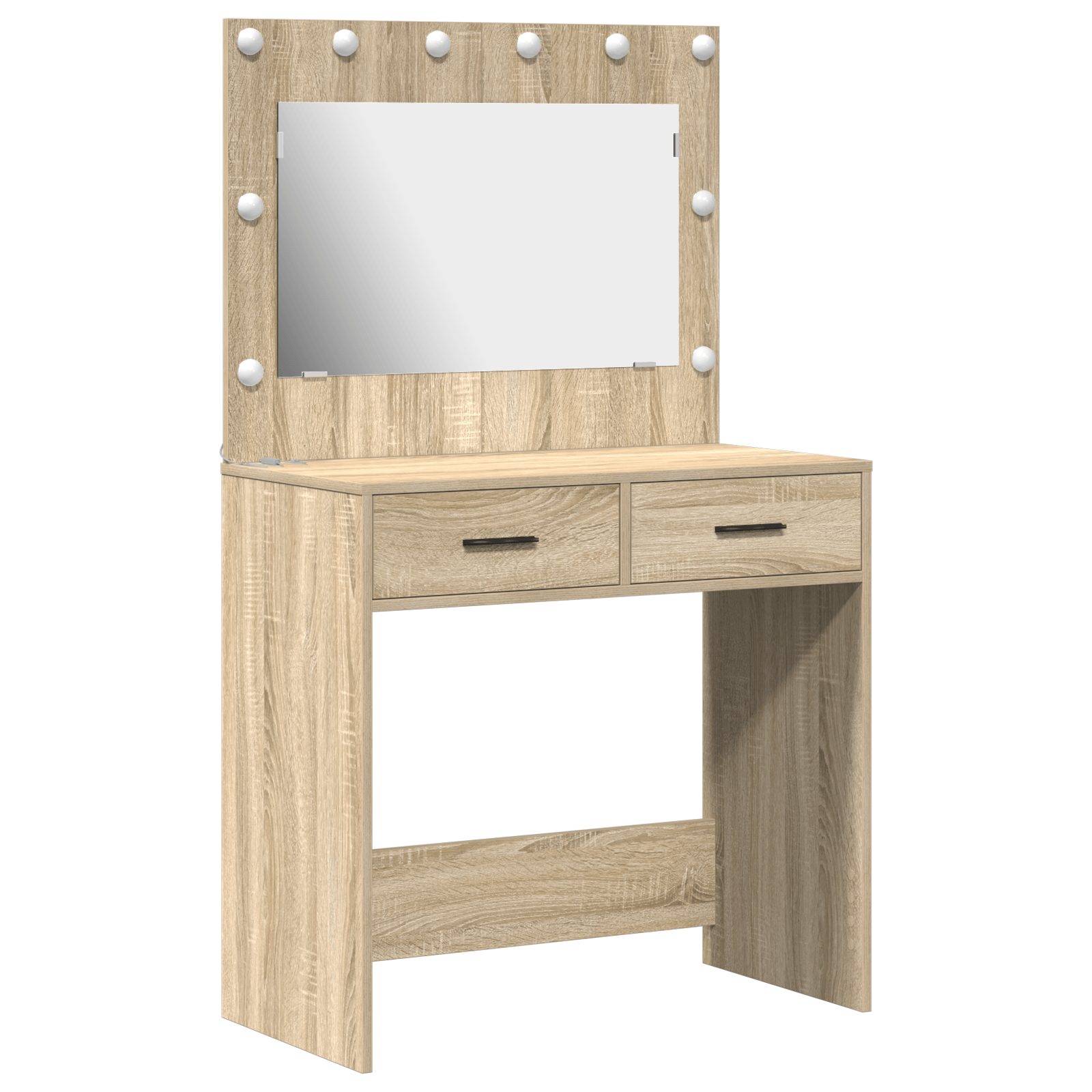 Masa de toaleta cu lumini LED, stejar sonoma, 78,5x41x135 cm — imaginea 2